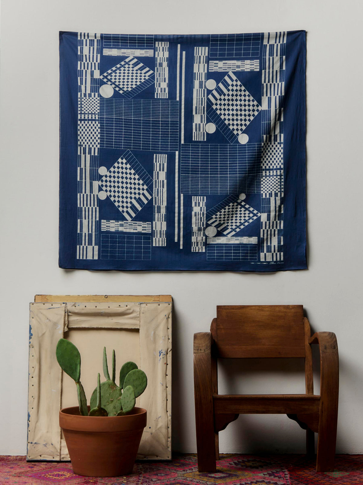 i+w x Three Looms indigo bandana scarf