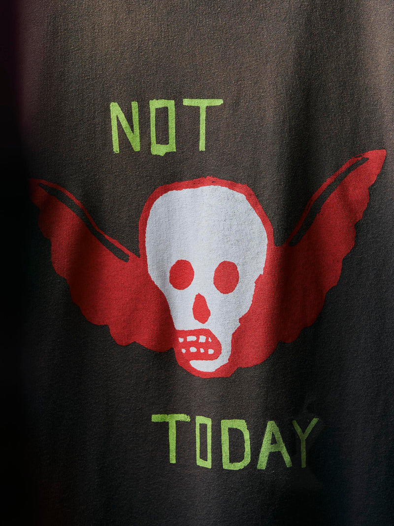 the "not today" tee in faded black