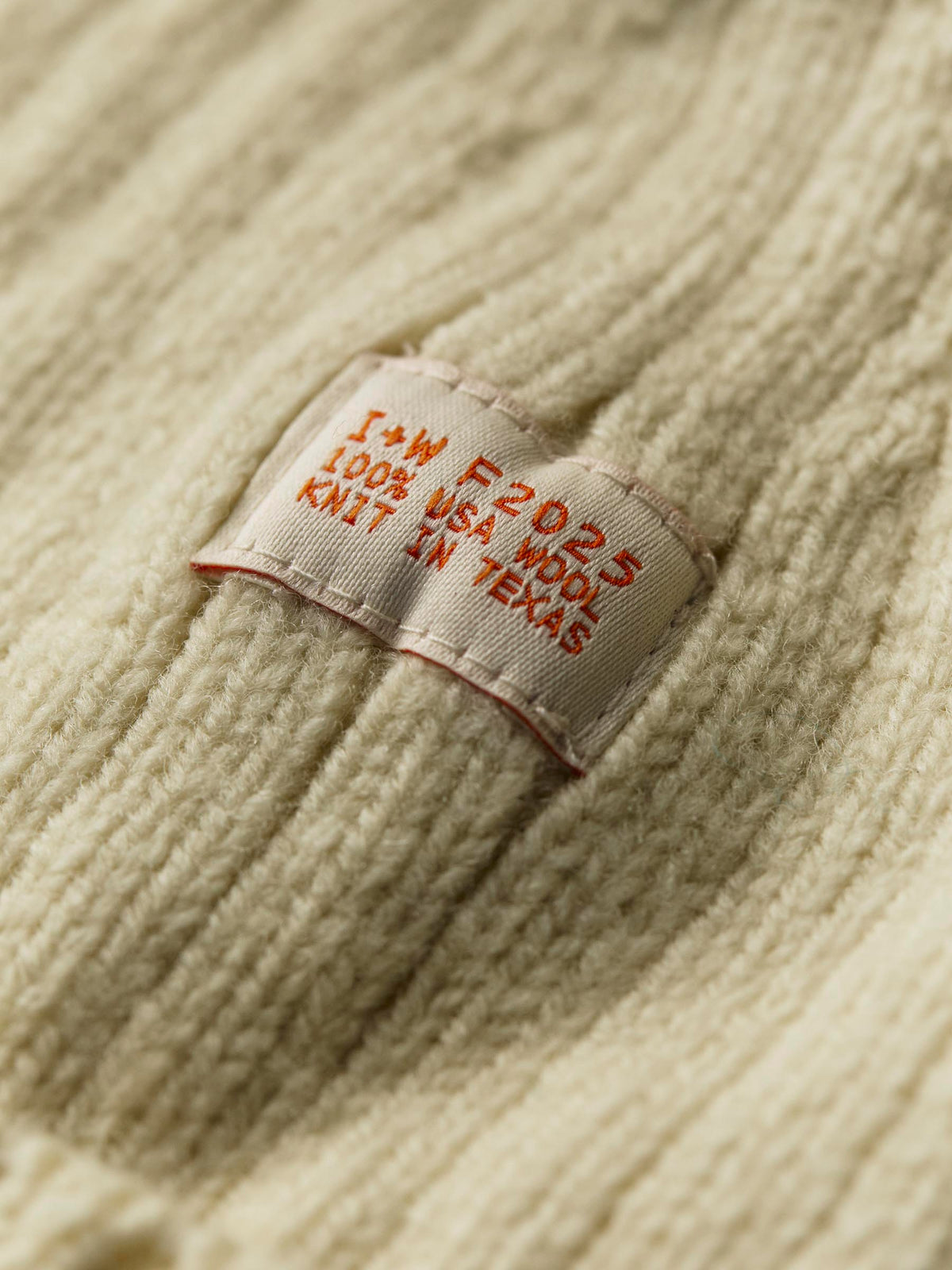 knit wool watch cap in ivory