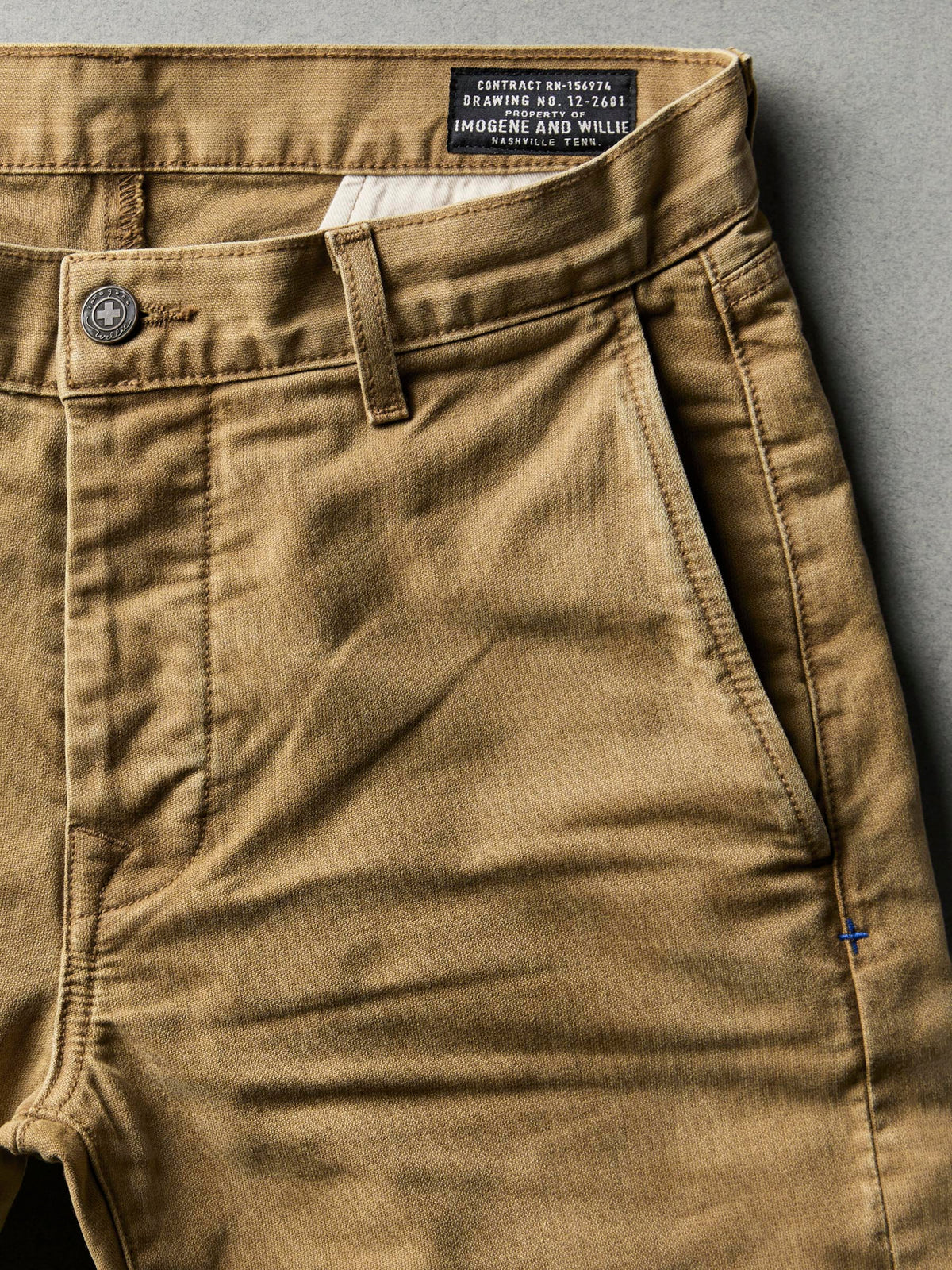 oscar washed brown broken twill