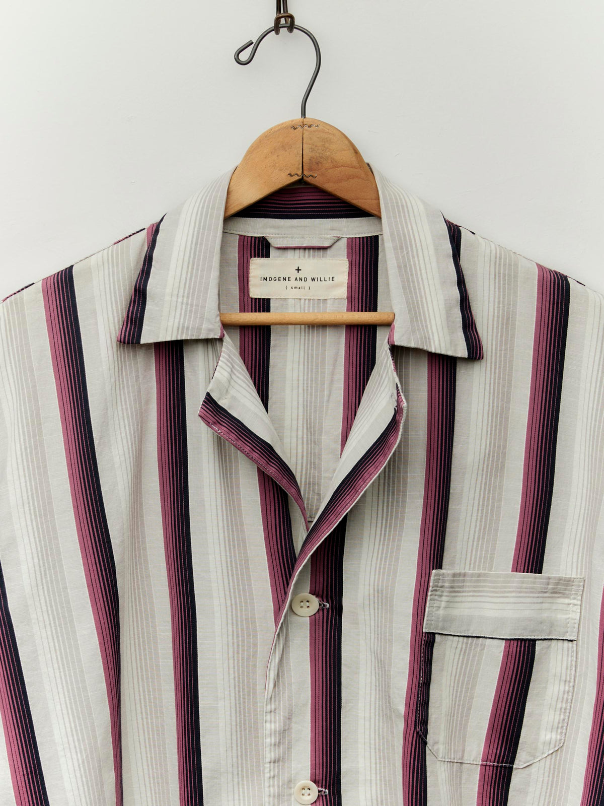 palmer cerise striped button up