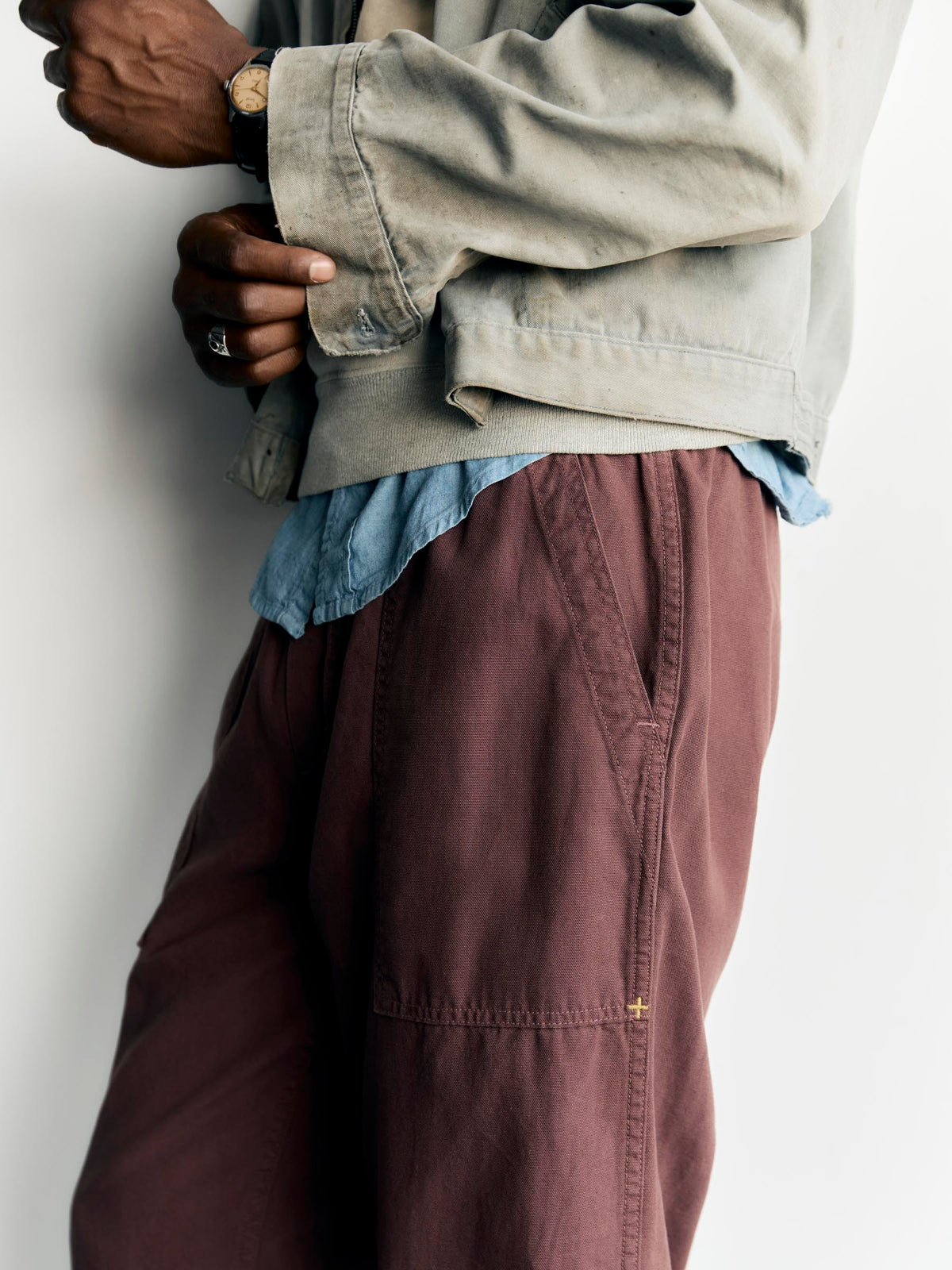the ventura chore pant in dark mauve