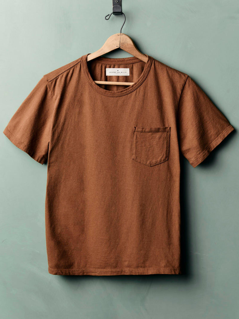 pocket tee in rust