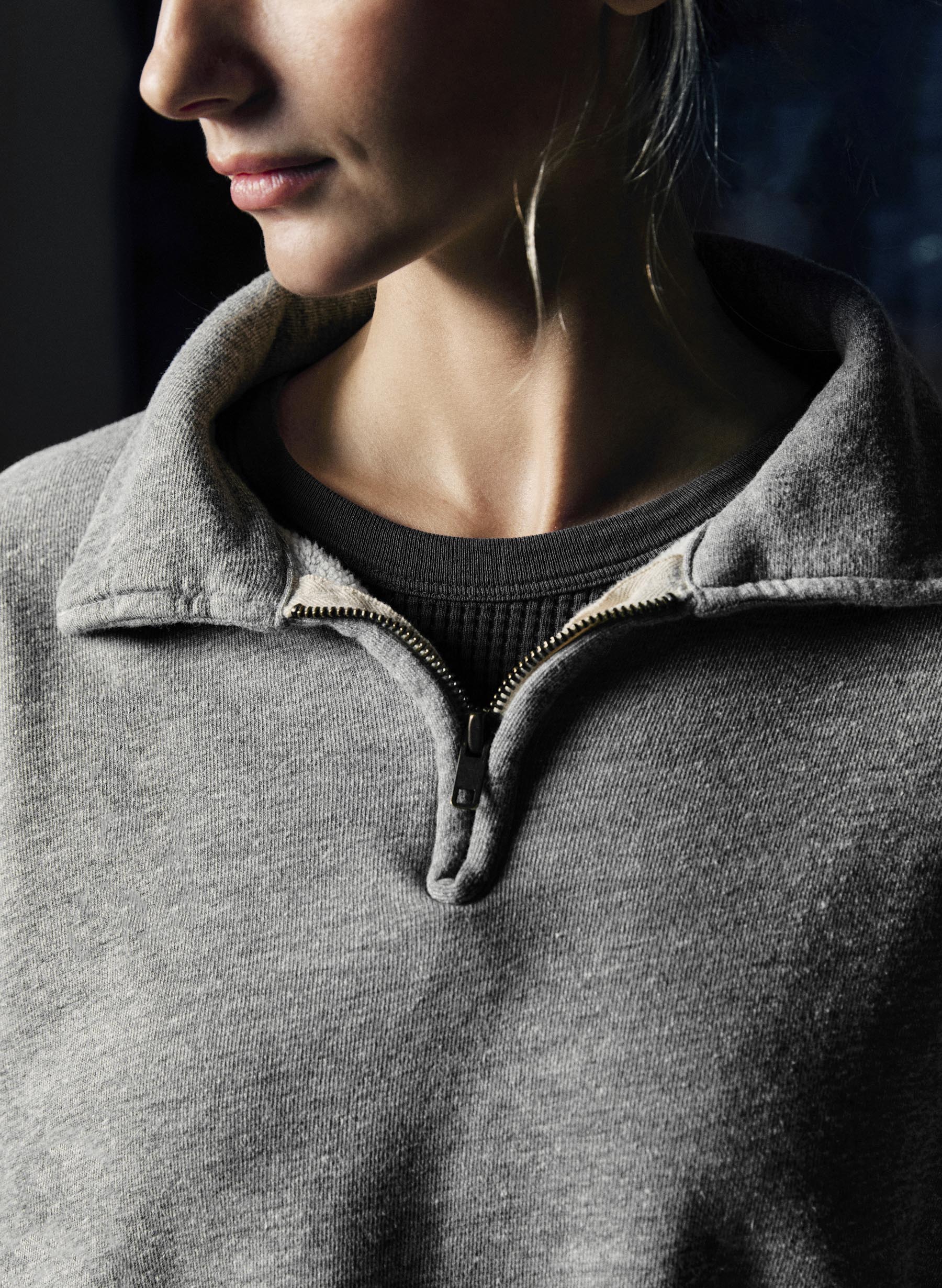 cut sleeve cropped quarter zip – imogene + willie