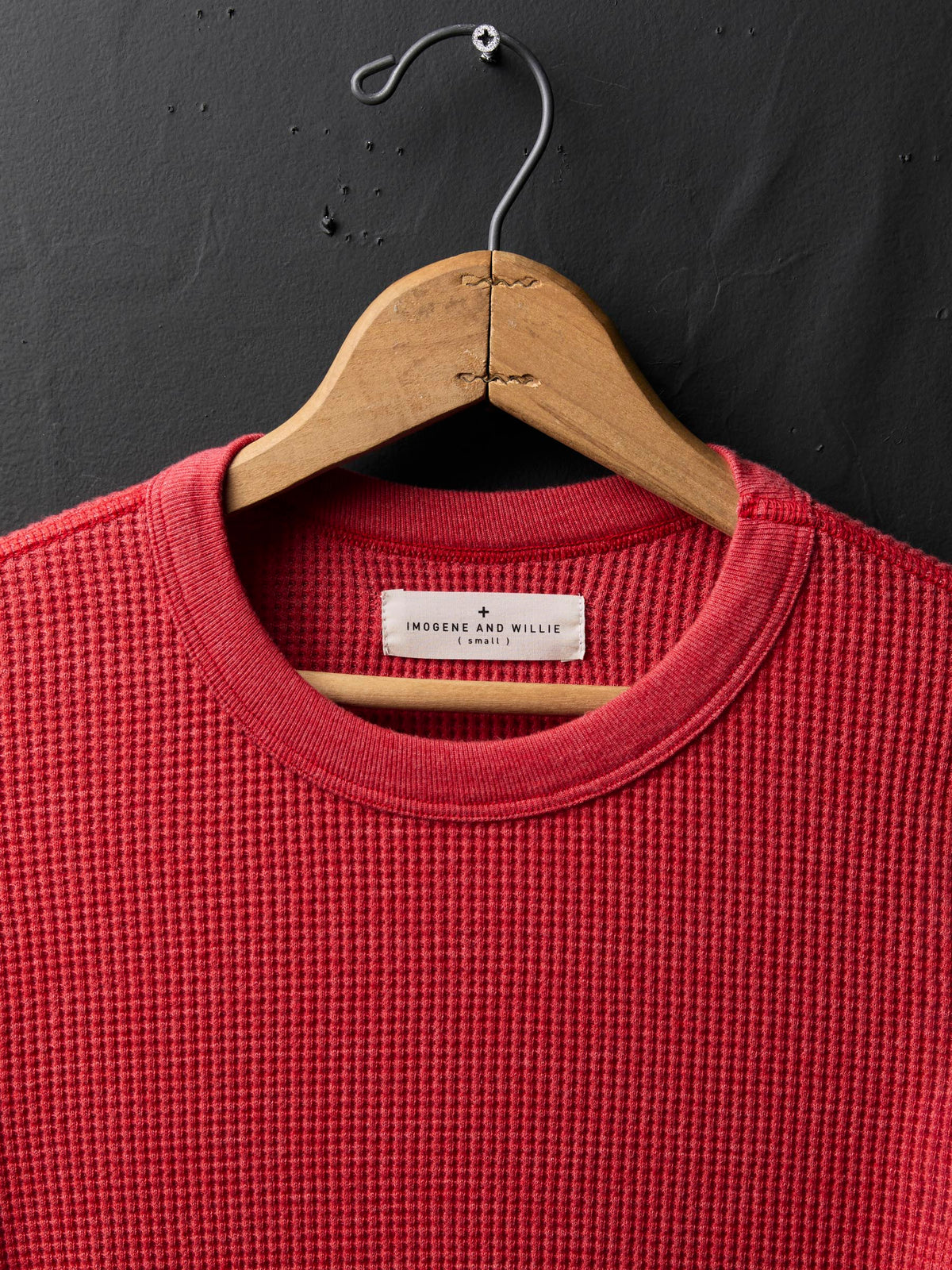 long sleeve waffle thermal in faded red