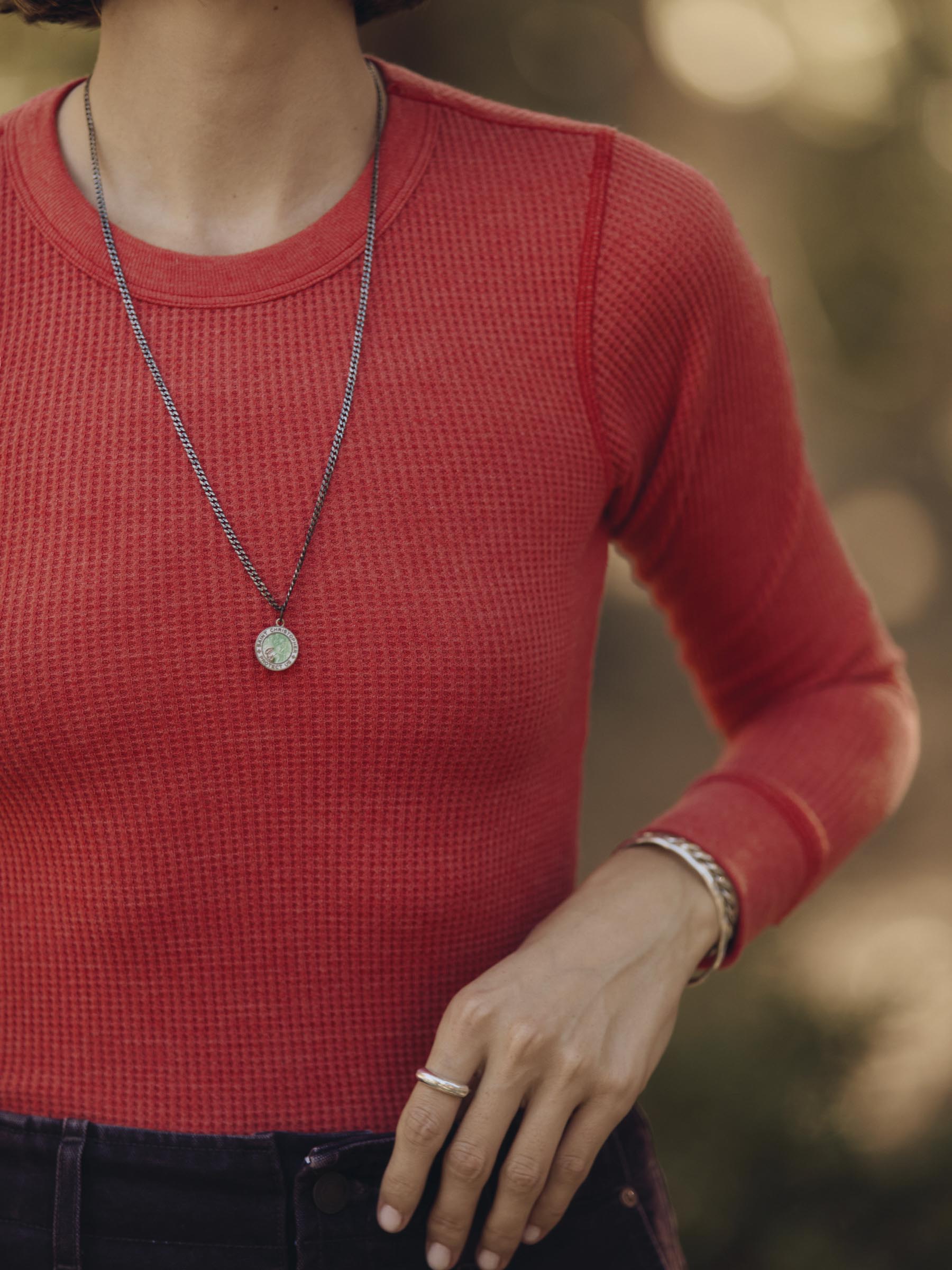 long sleeve waffle thermal in faded red – imogene + willie