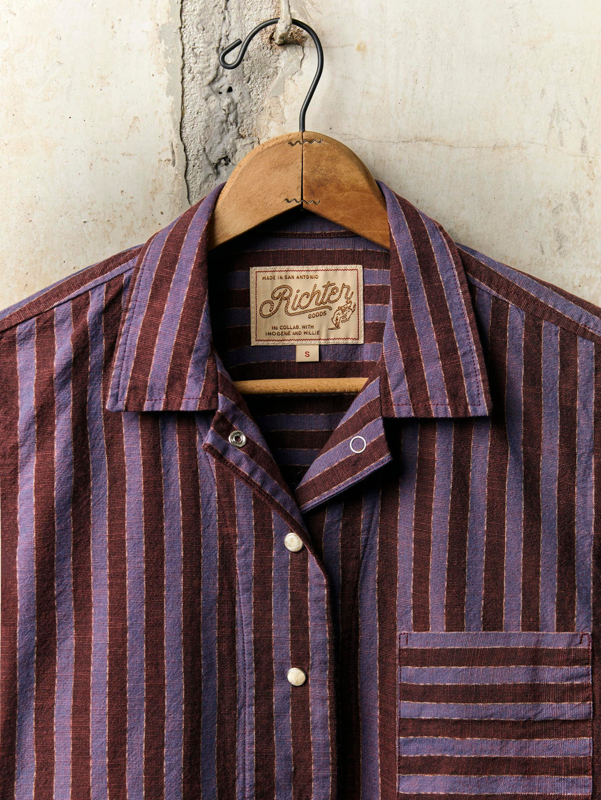 i+w x richter goods itajime stripe pearl snap