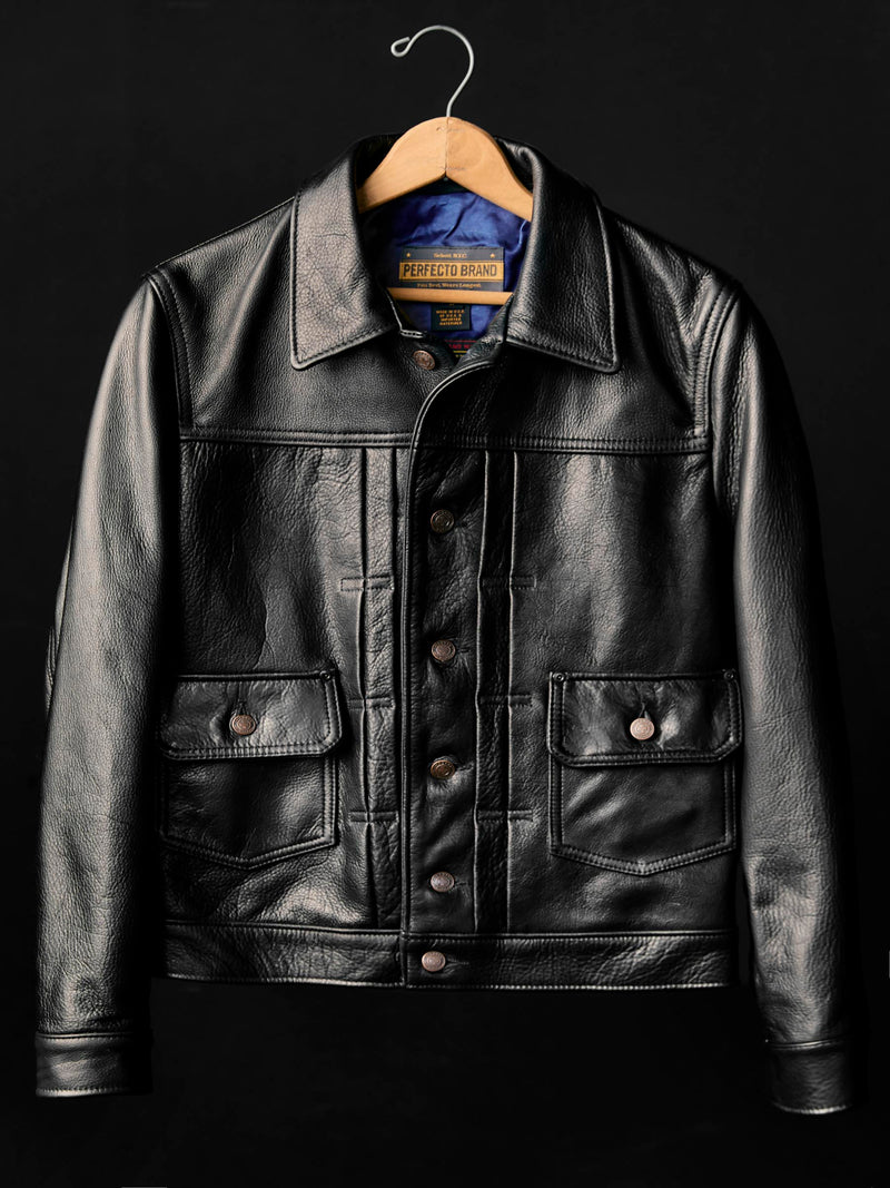 i+w x Schott NYC cowhide trucker jacket