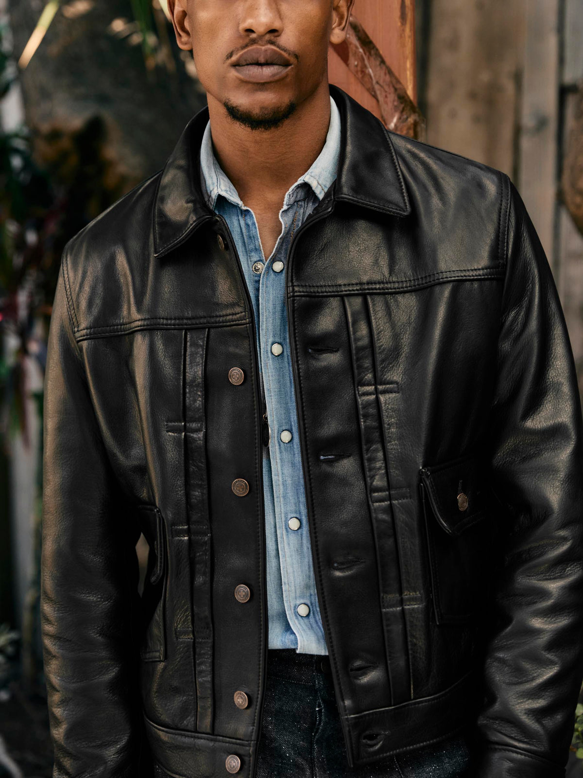 i+w x Schott NYC cowhide trucker jacket