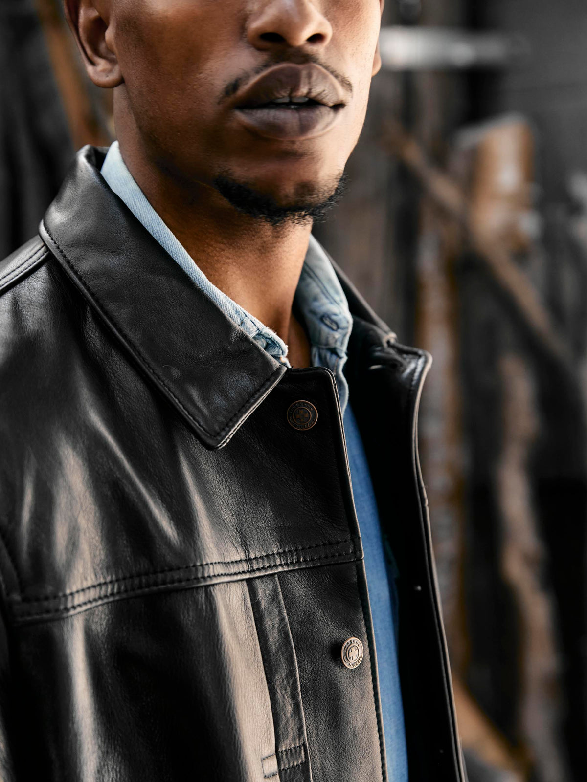 i+w x Schott NYC cowhide trucker jacket