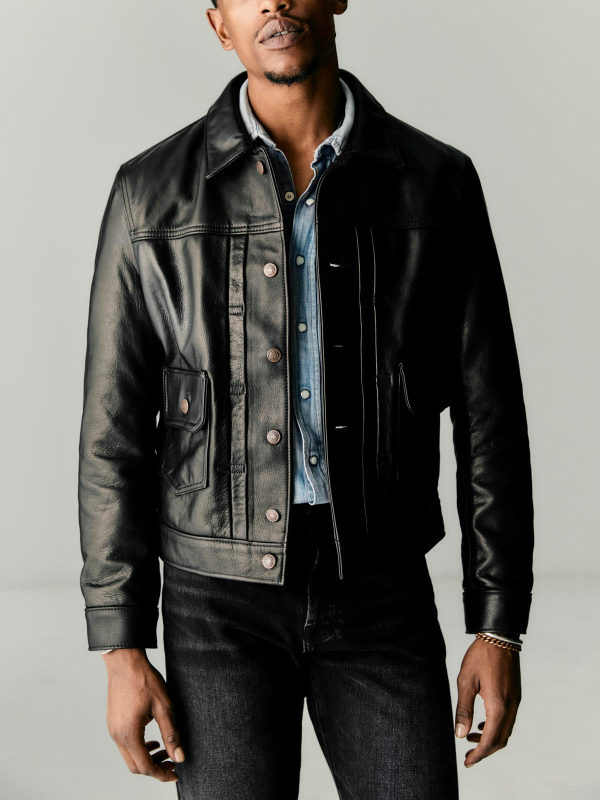 i+w x Schott NYC cowhide trucker jacket