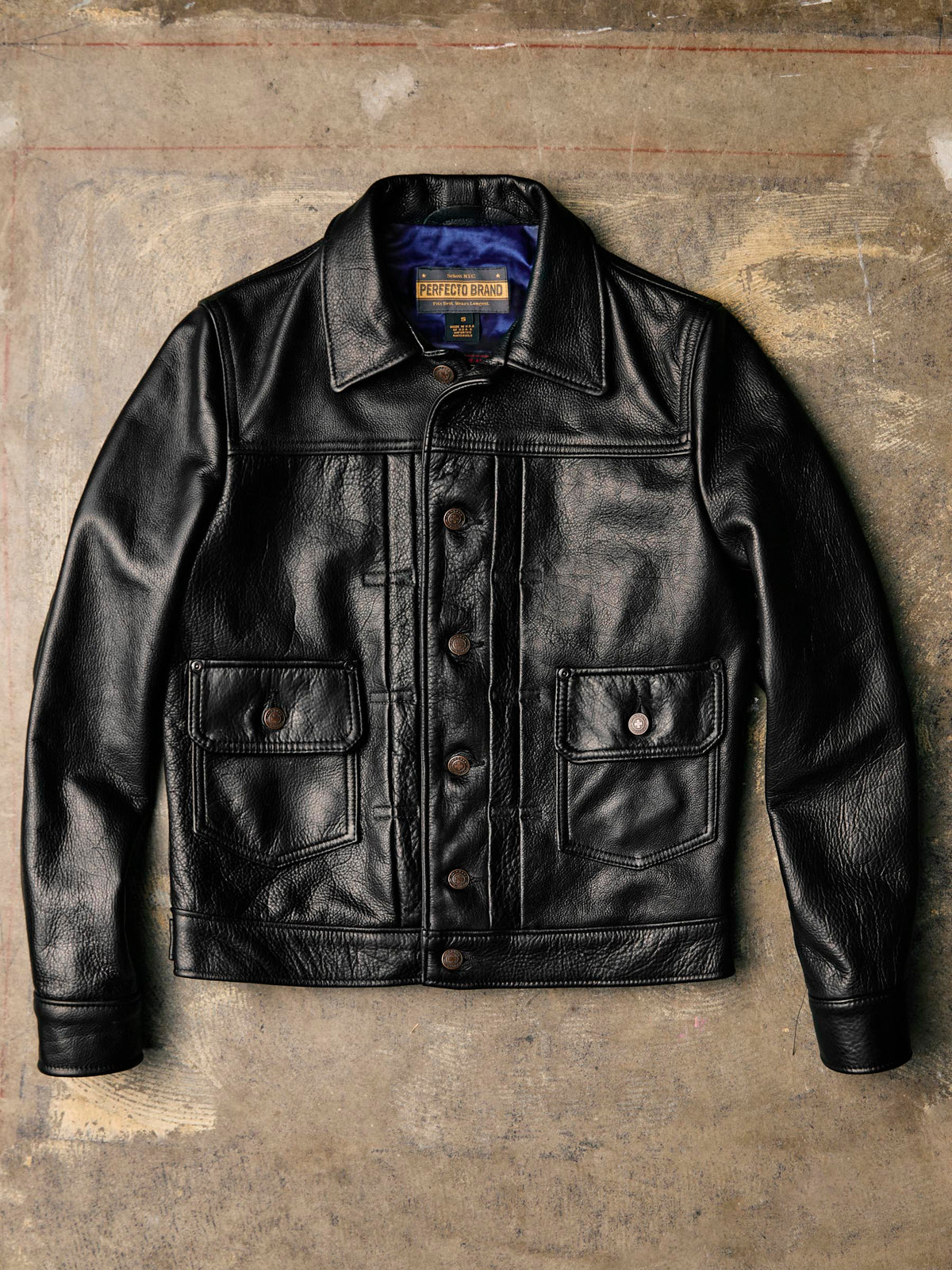 i+w x Schott NYC cowhide trucker jacket