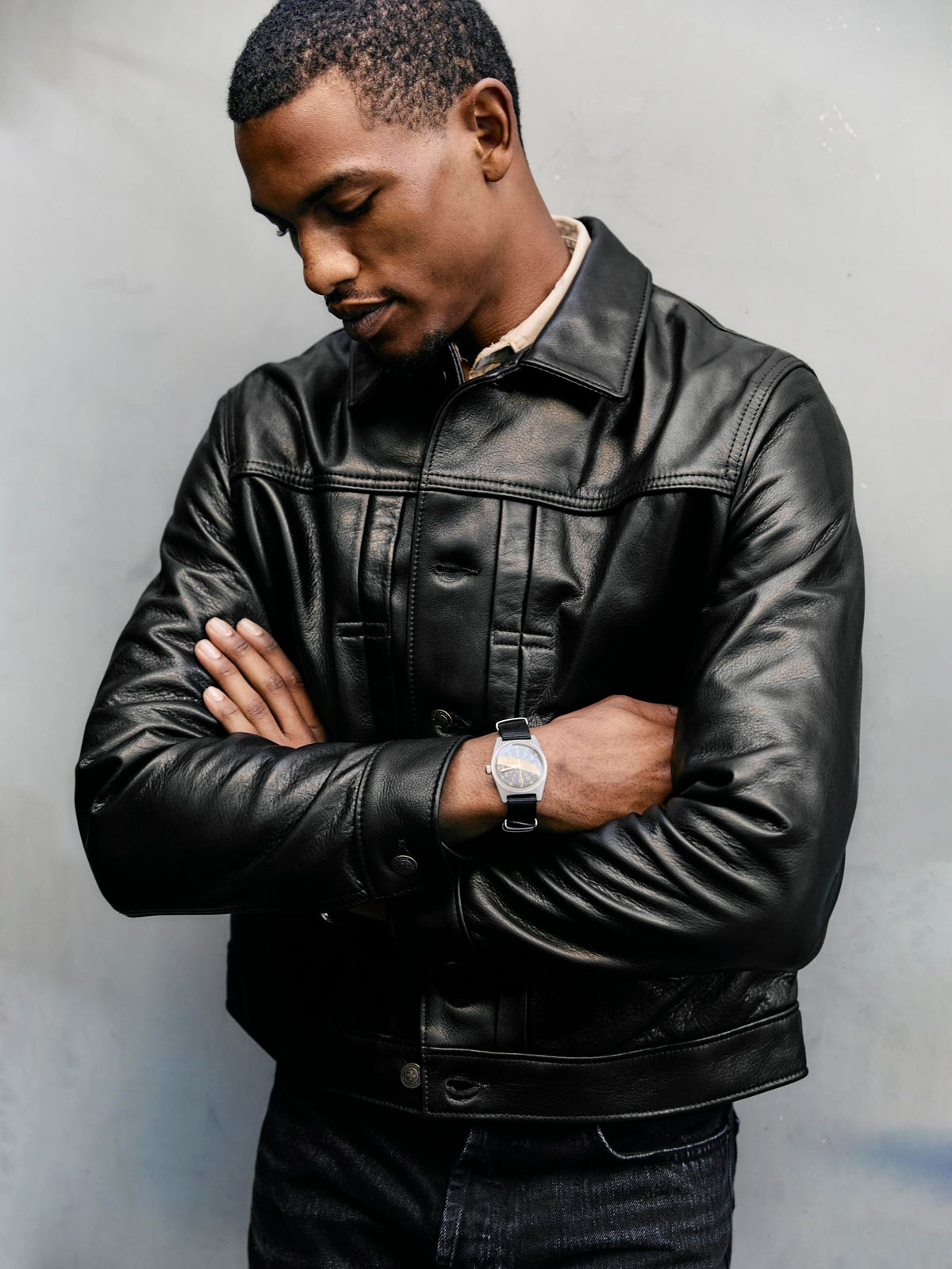 i+w x Schott NYC cowhide trucker jacket