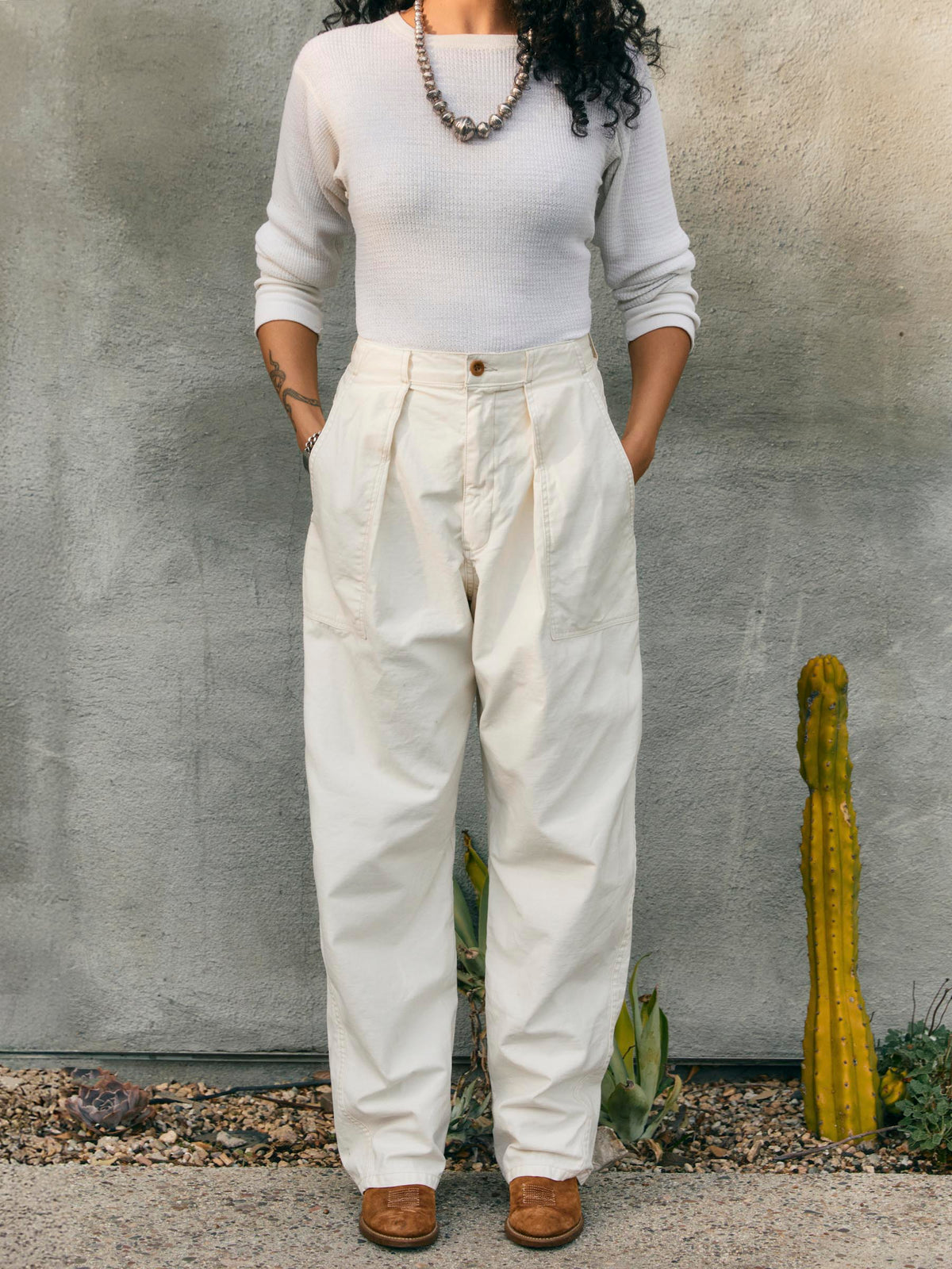 service trouser in bone