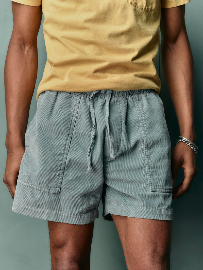 the lounge short in sunfaded blue cord