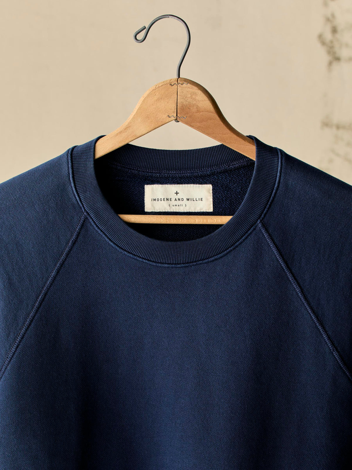 short sleeve raglan sweatshirt in navy