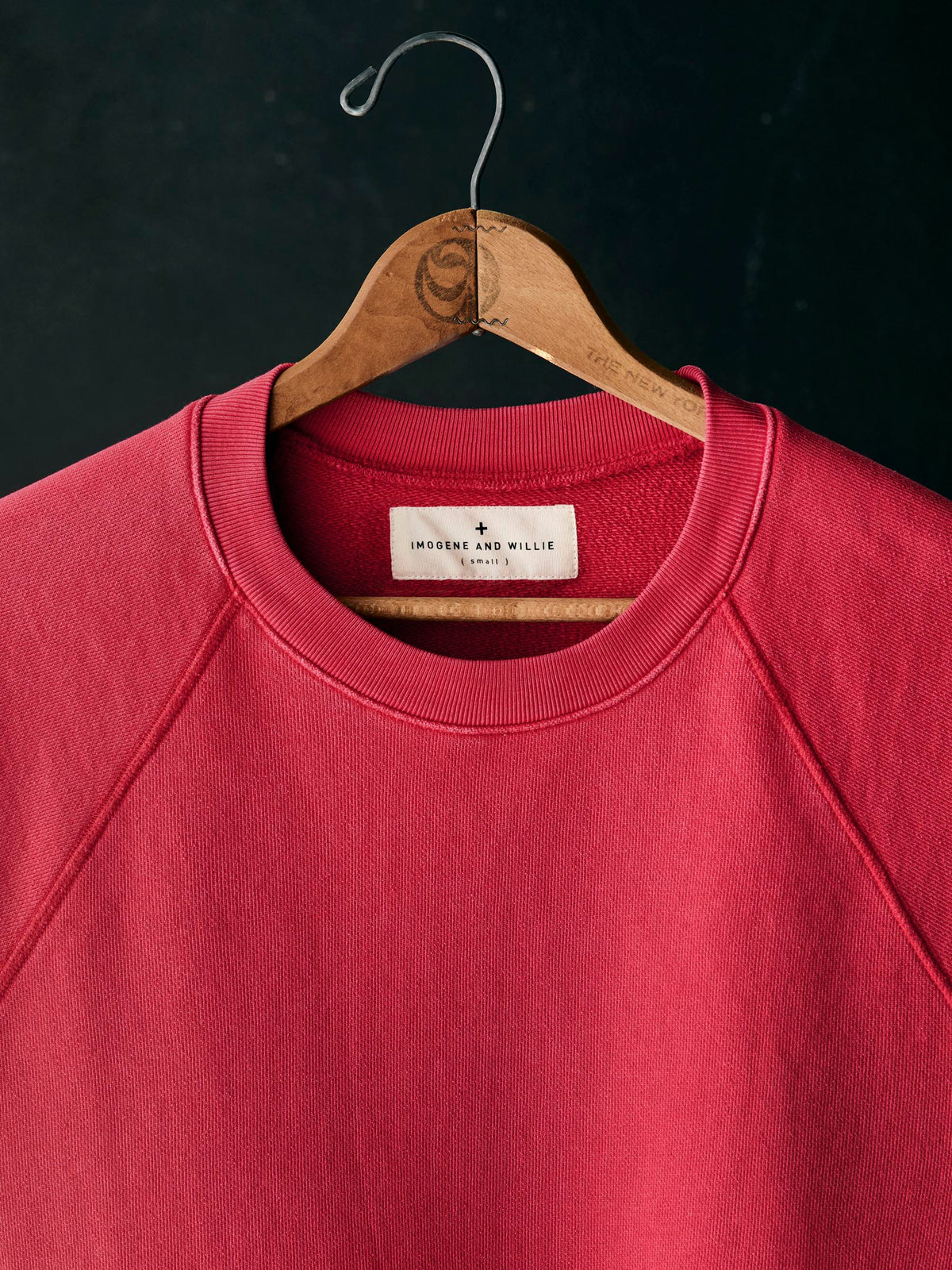 short sleeve raglan sweatshirt in red