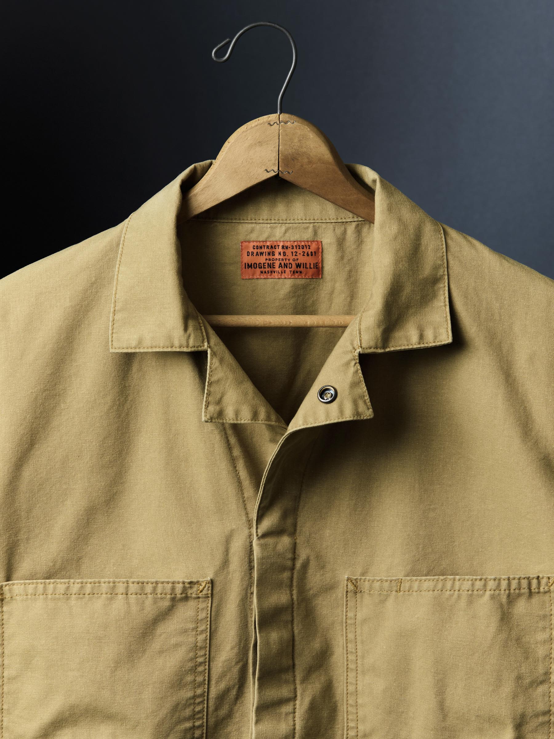 tracker jacket in washed khaki – imogene + willie