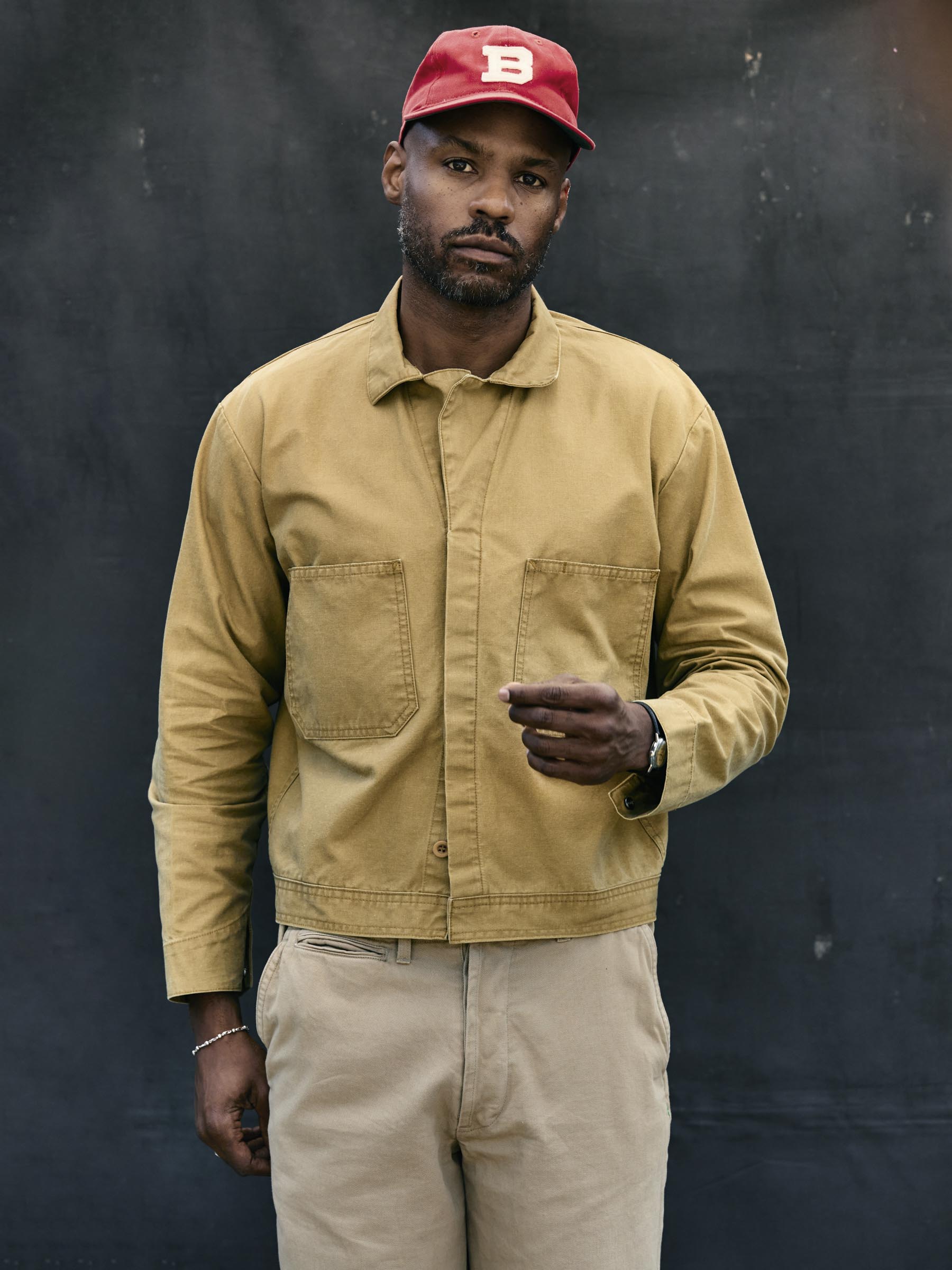 tracker jacket in washed khaki – imogene + willie