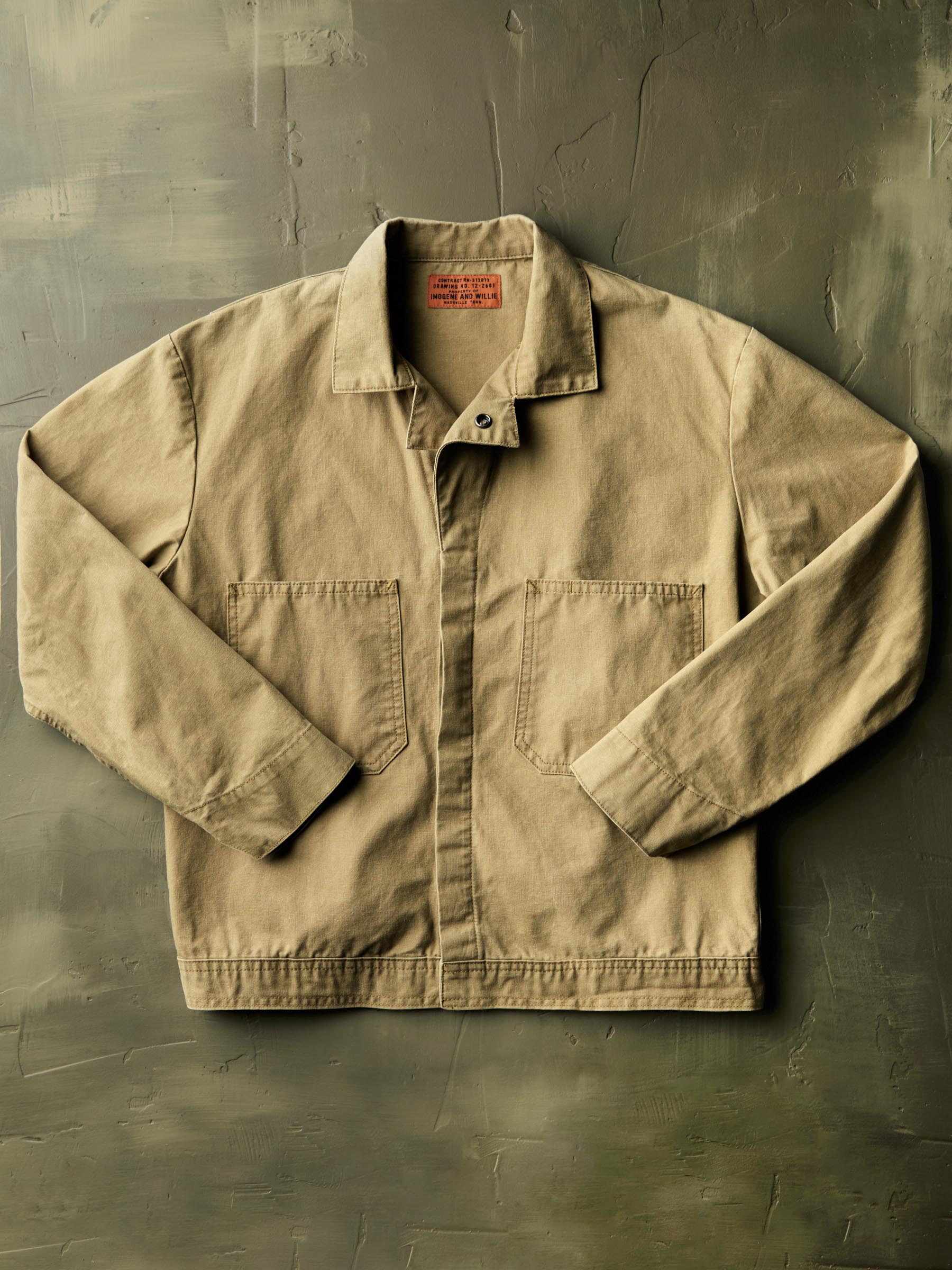 tracker jacket in washed khaki – imogene + willie