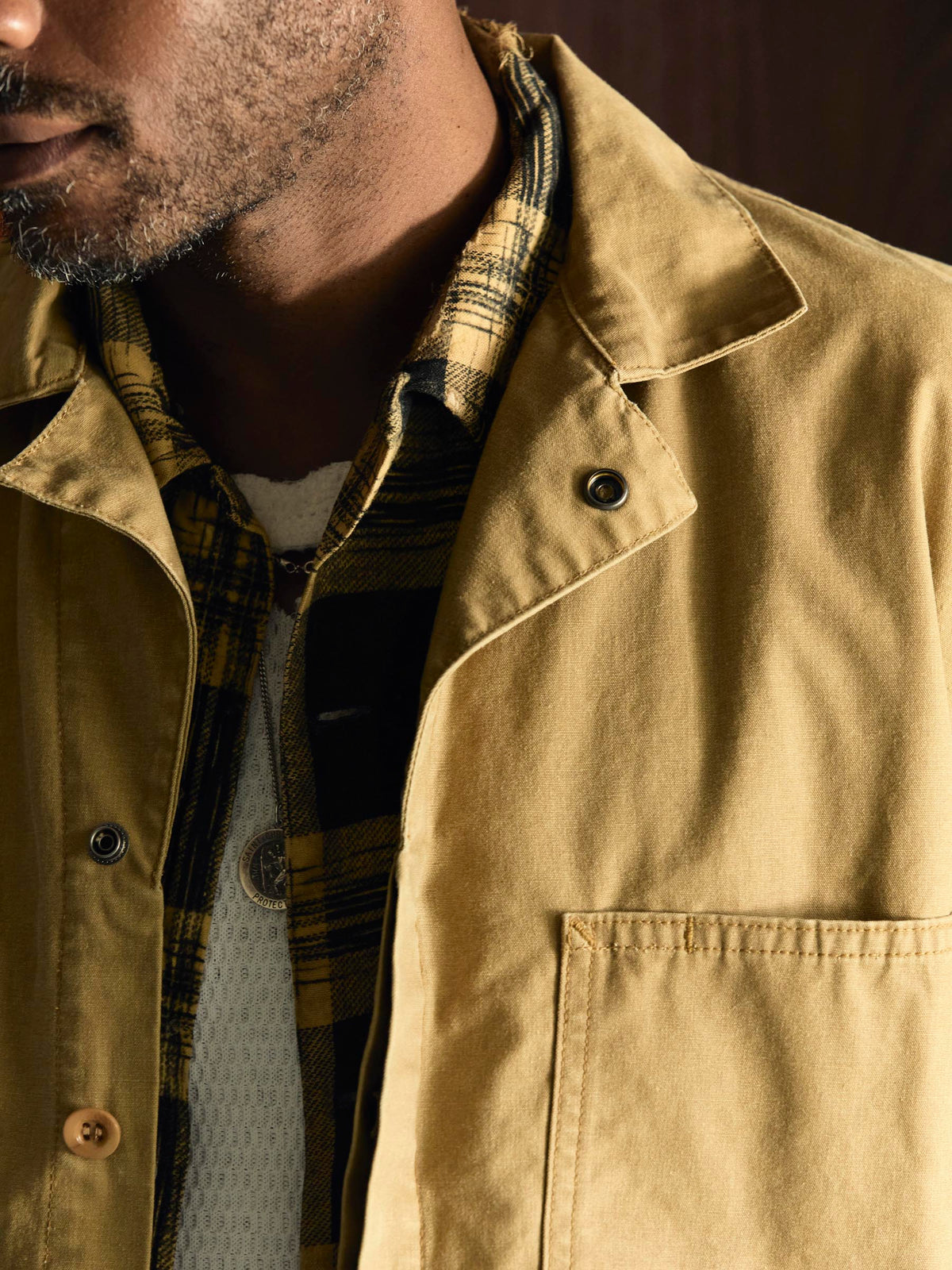 tracker jacket in washed khaki