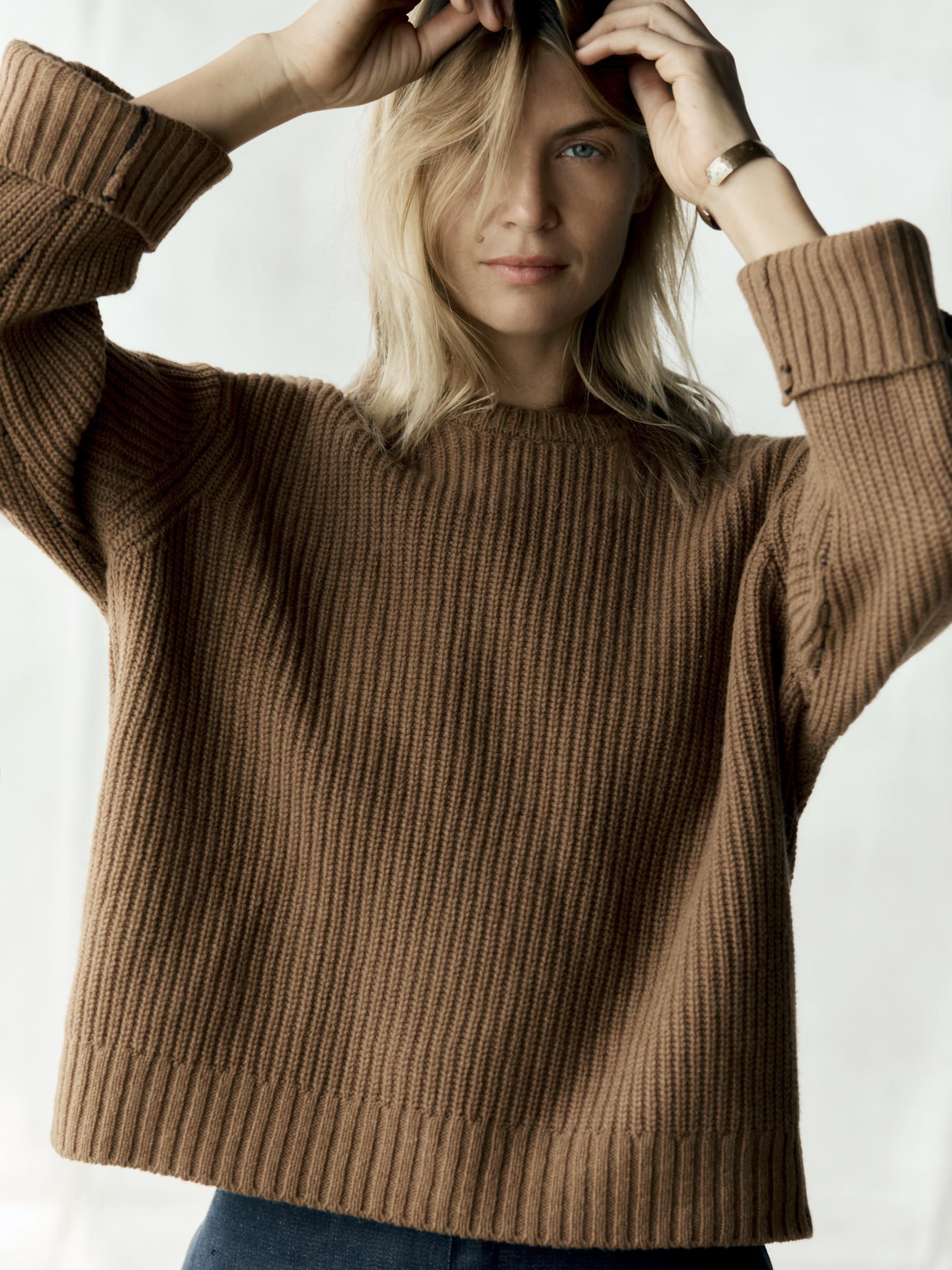 varese wool sweater in brown – imogene + willie