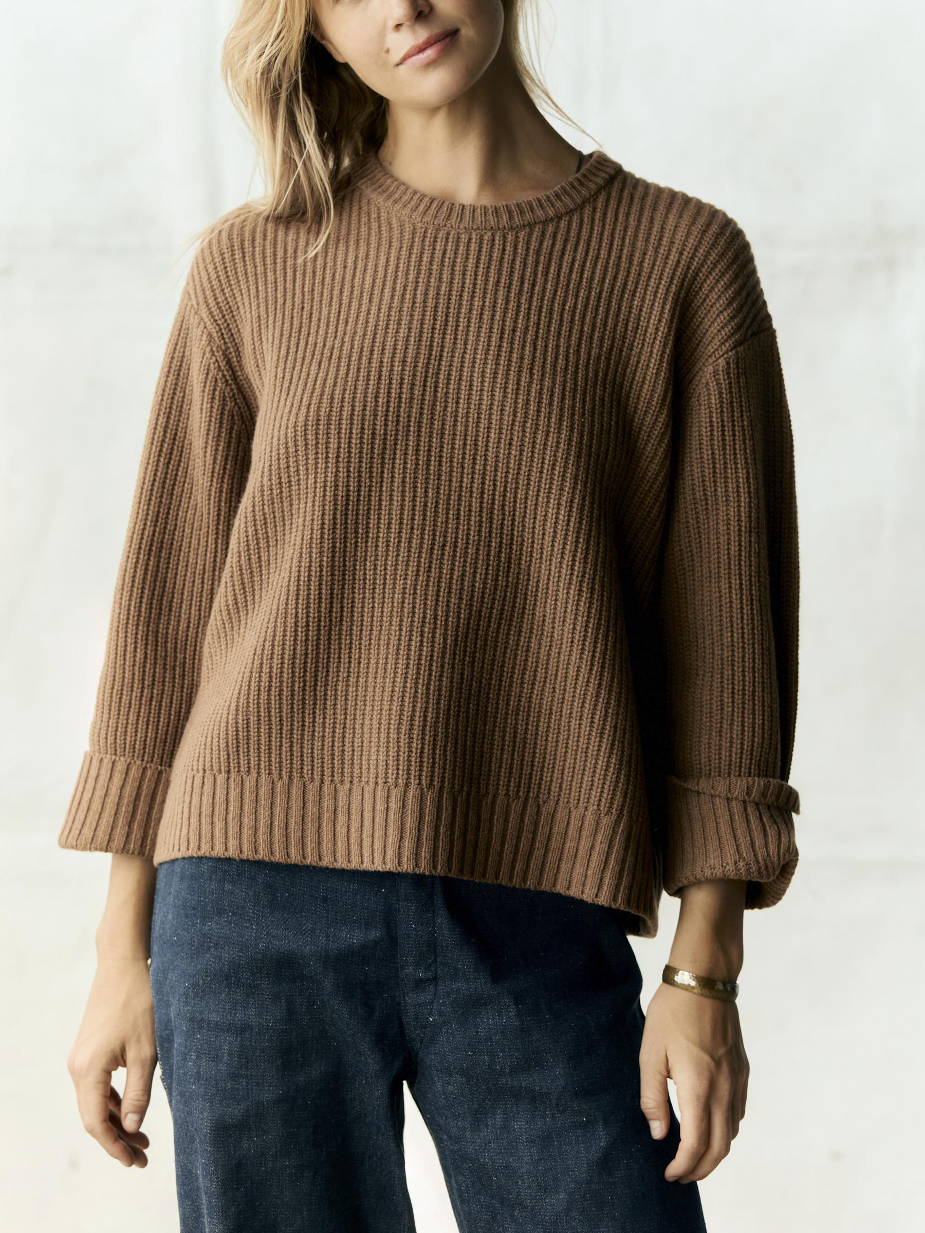 varese wool sweater in brown – imogene + willie