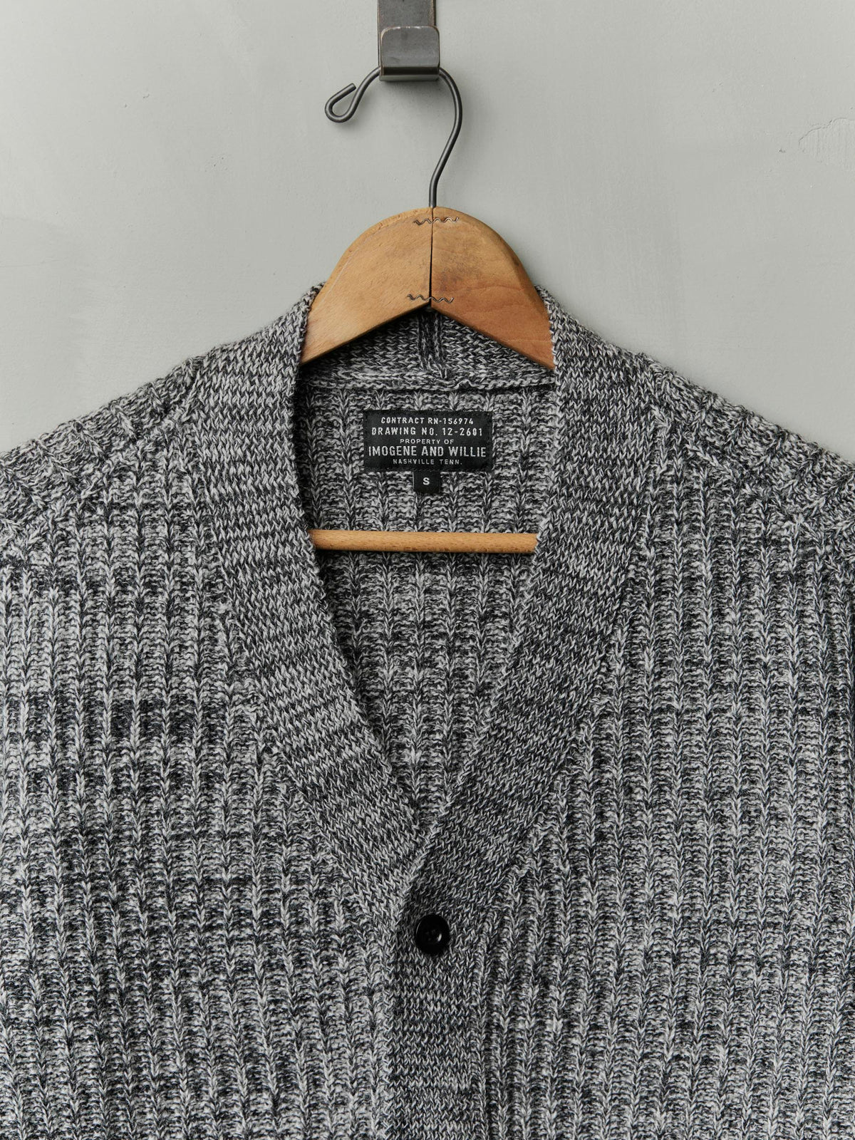 walker cardigan in marled grey