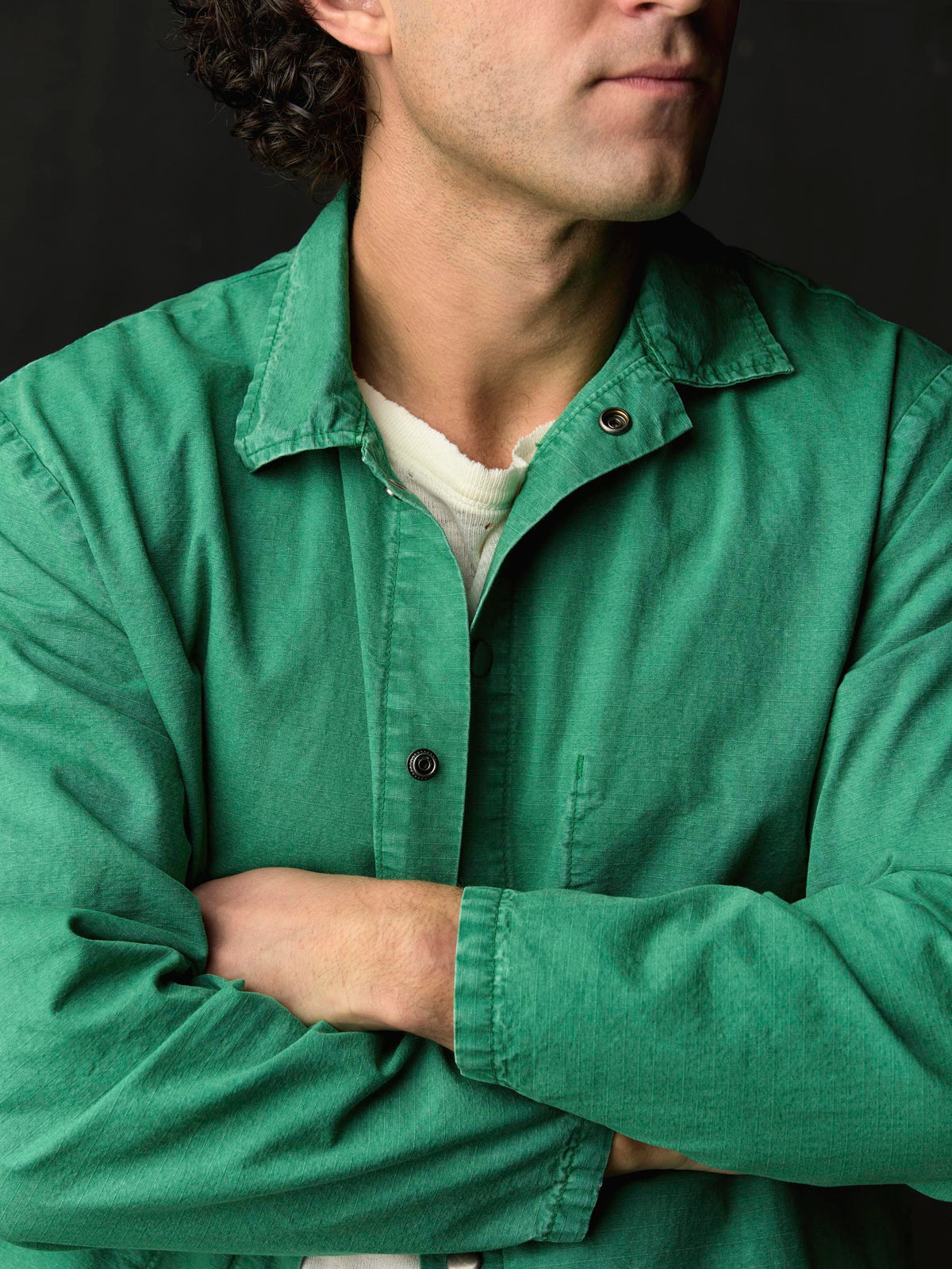 welder's jacket in seagreen ripstop