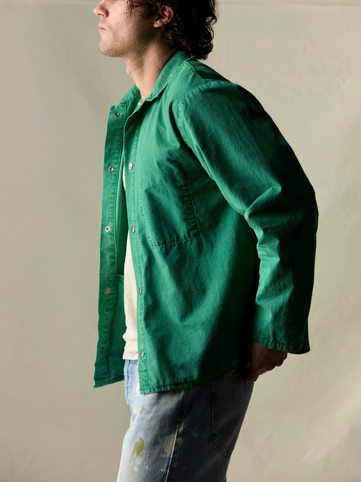 welder's jacket in seagreen ripstop