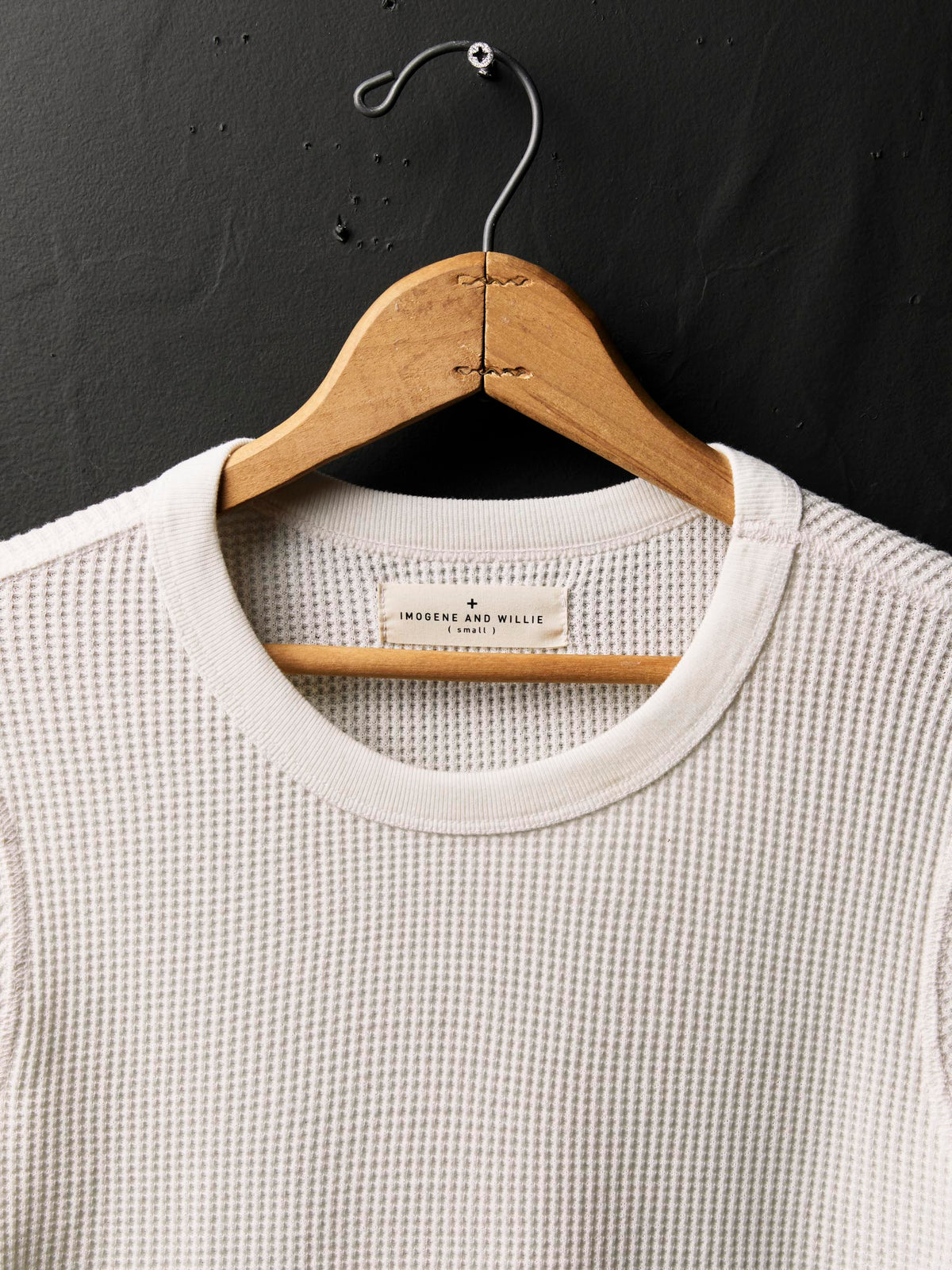 long sleeve waffle thermal in white