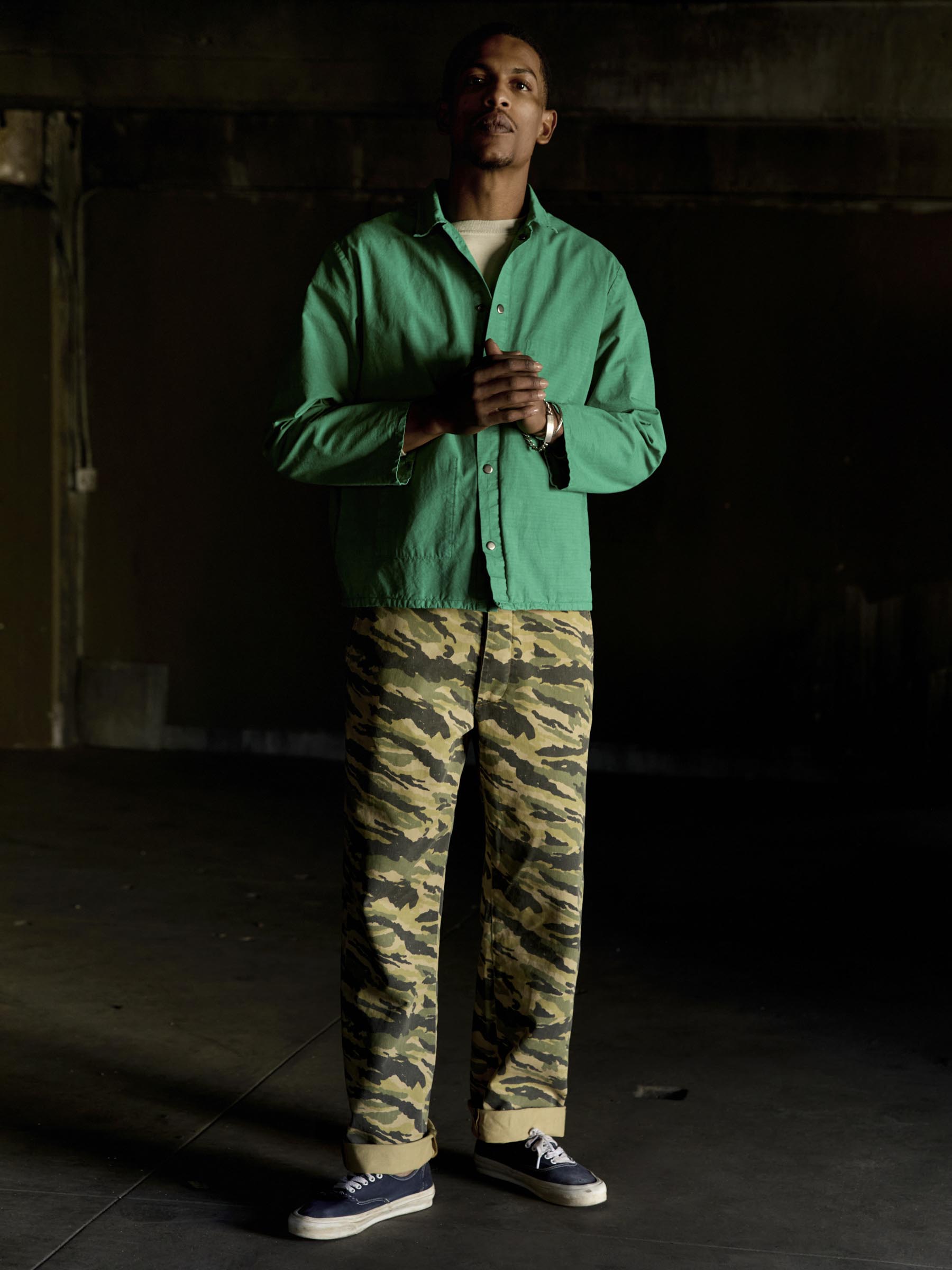 wilkison trouser in brushstroke camo – imogene + willie