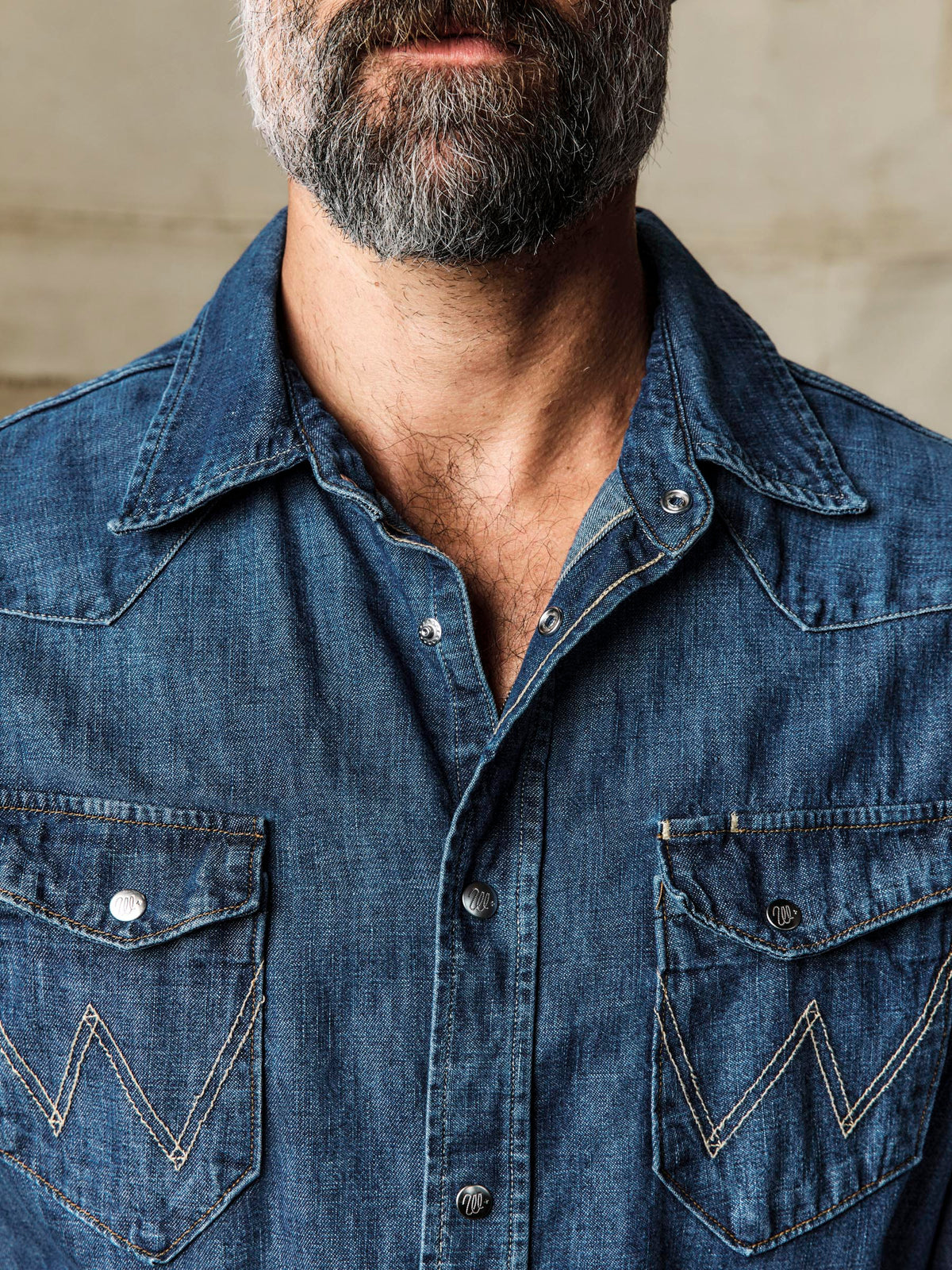 i+w x Wrangler 27MW washed western snap