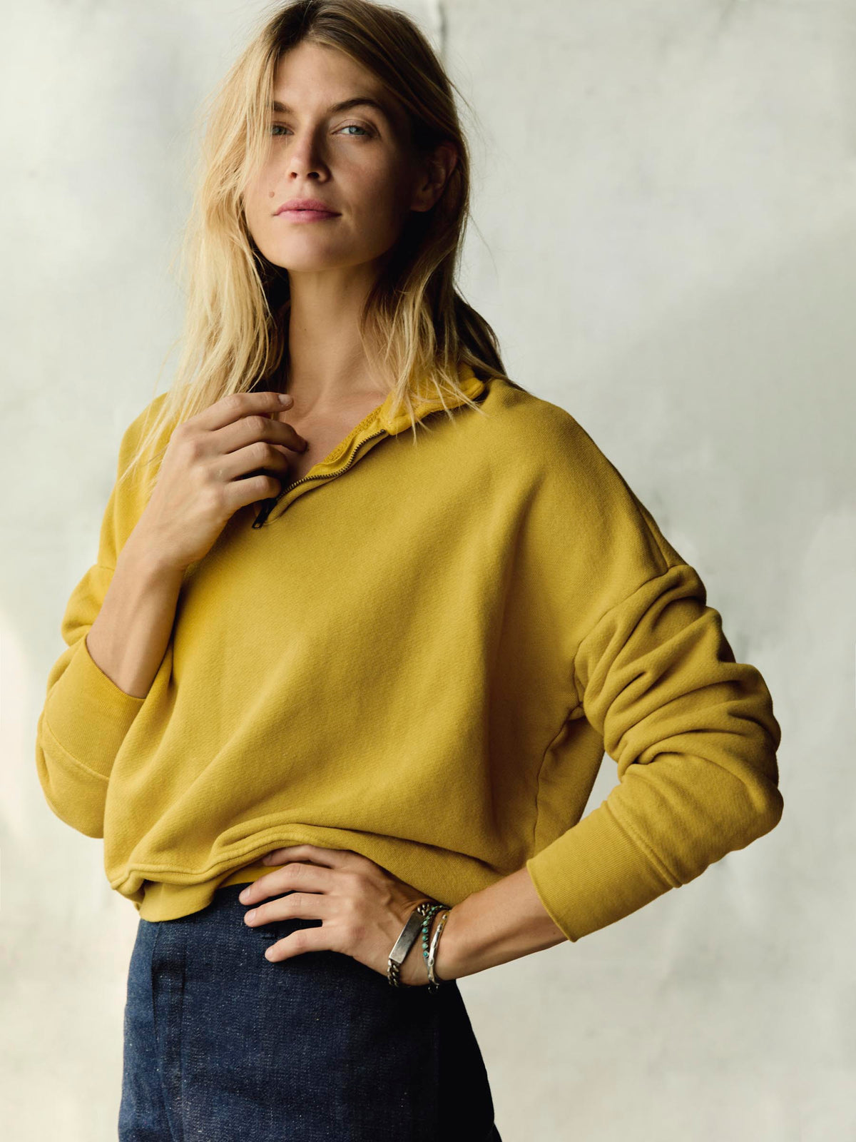 the quarter zip gold pullover