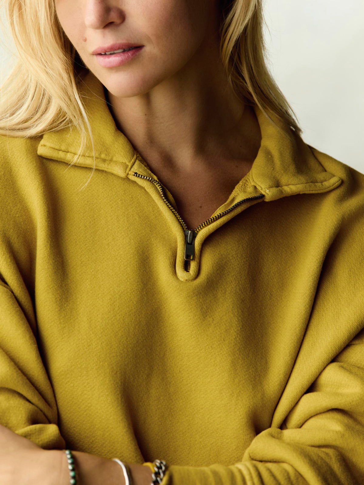 the quarter zip gold pullover