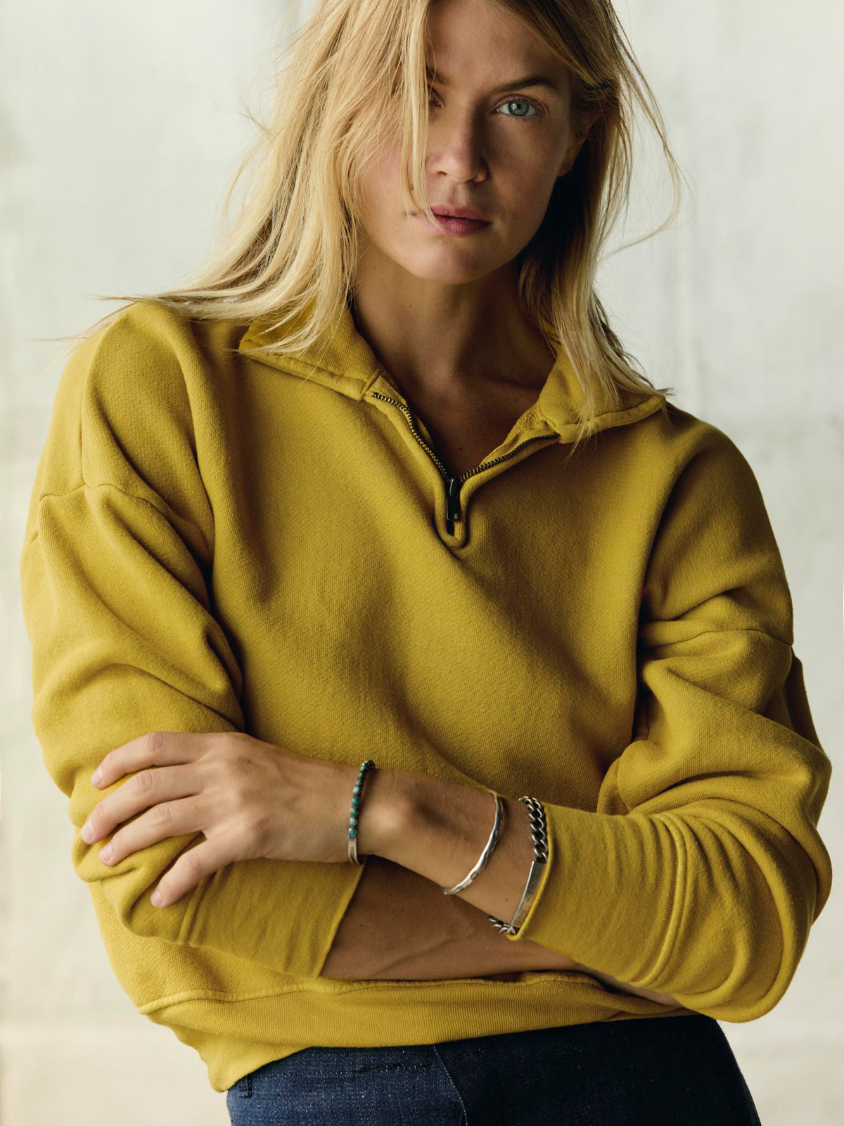 the quarter zip gold pullover