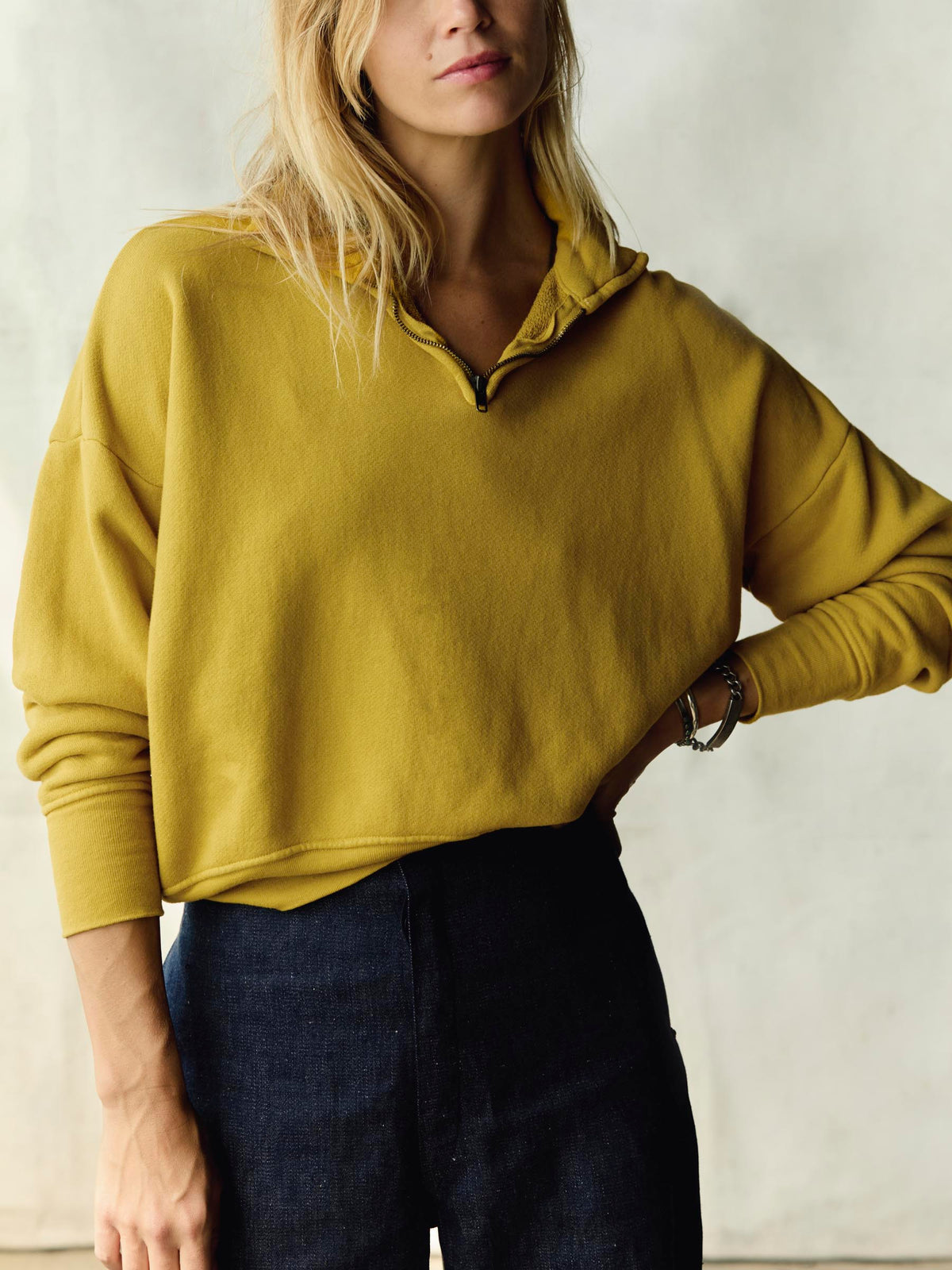 the quarter zip gold pullover