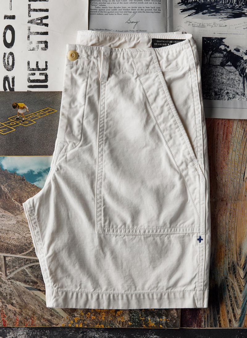 the camp short in white