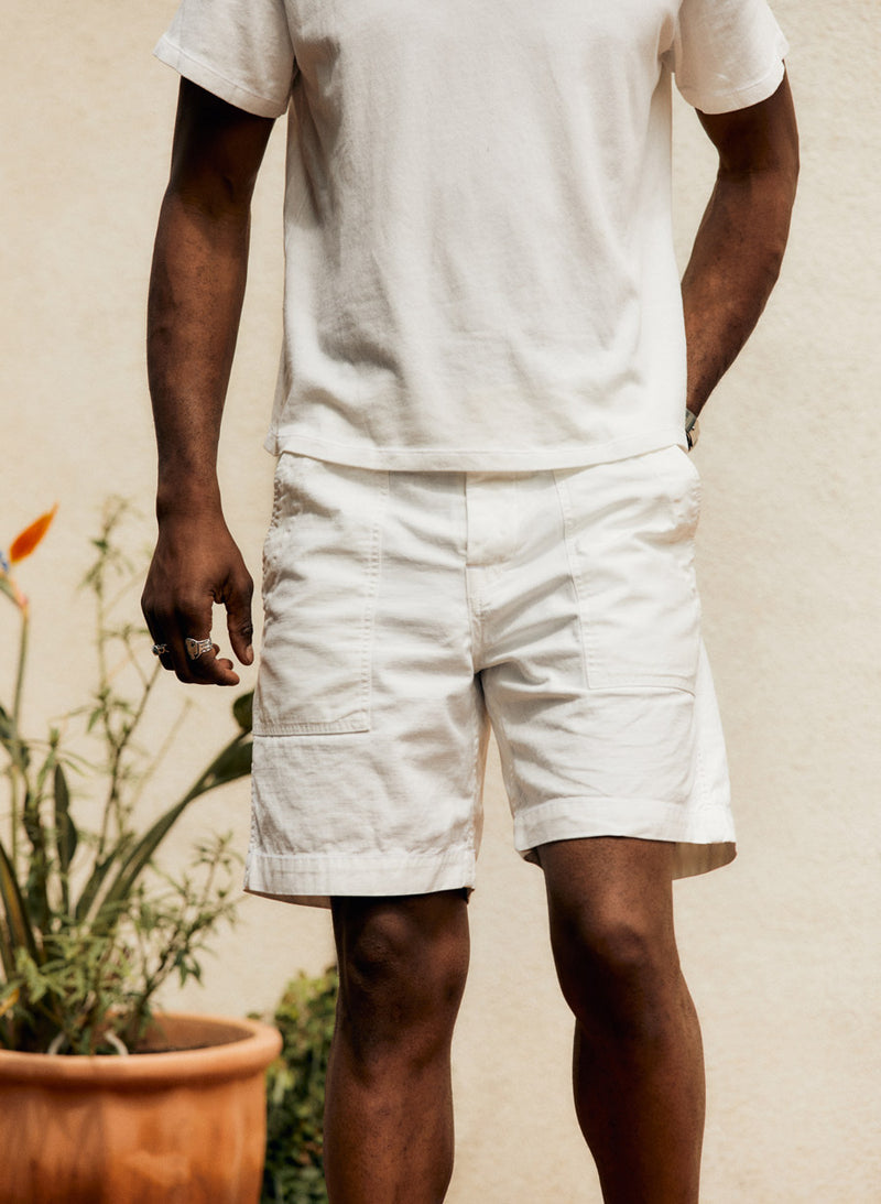 the camp short in white