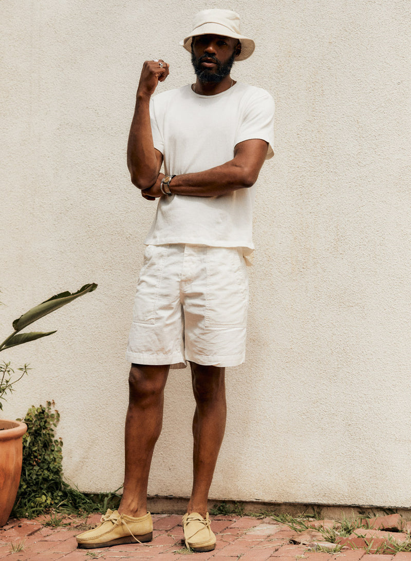 the camp short in white