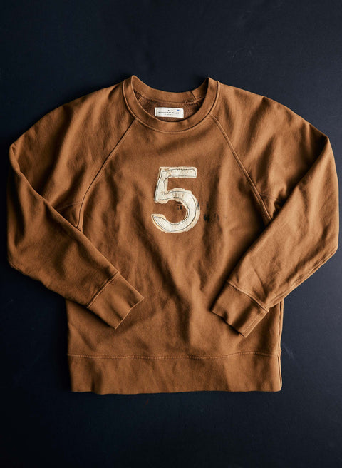 stitched "lucky 5" sweatshirt
