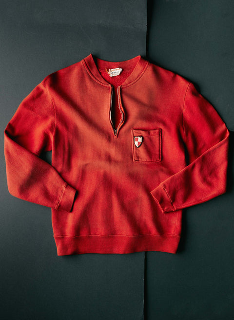 vintage "campus" zip pullover