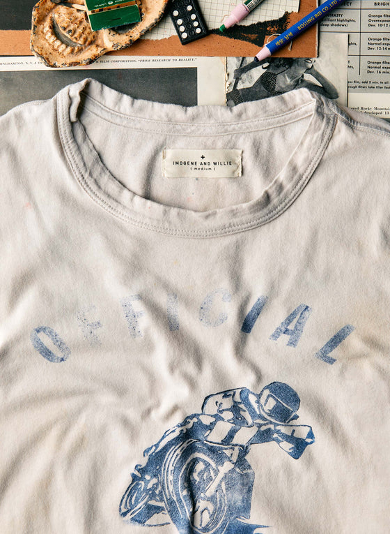 handprinted "official" tee