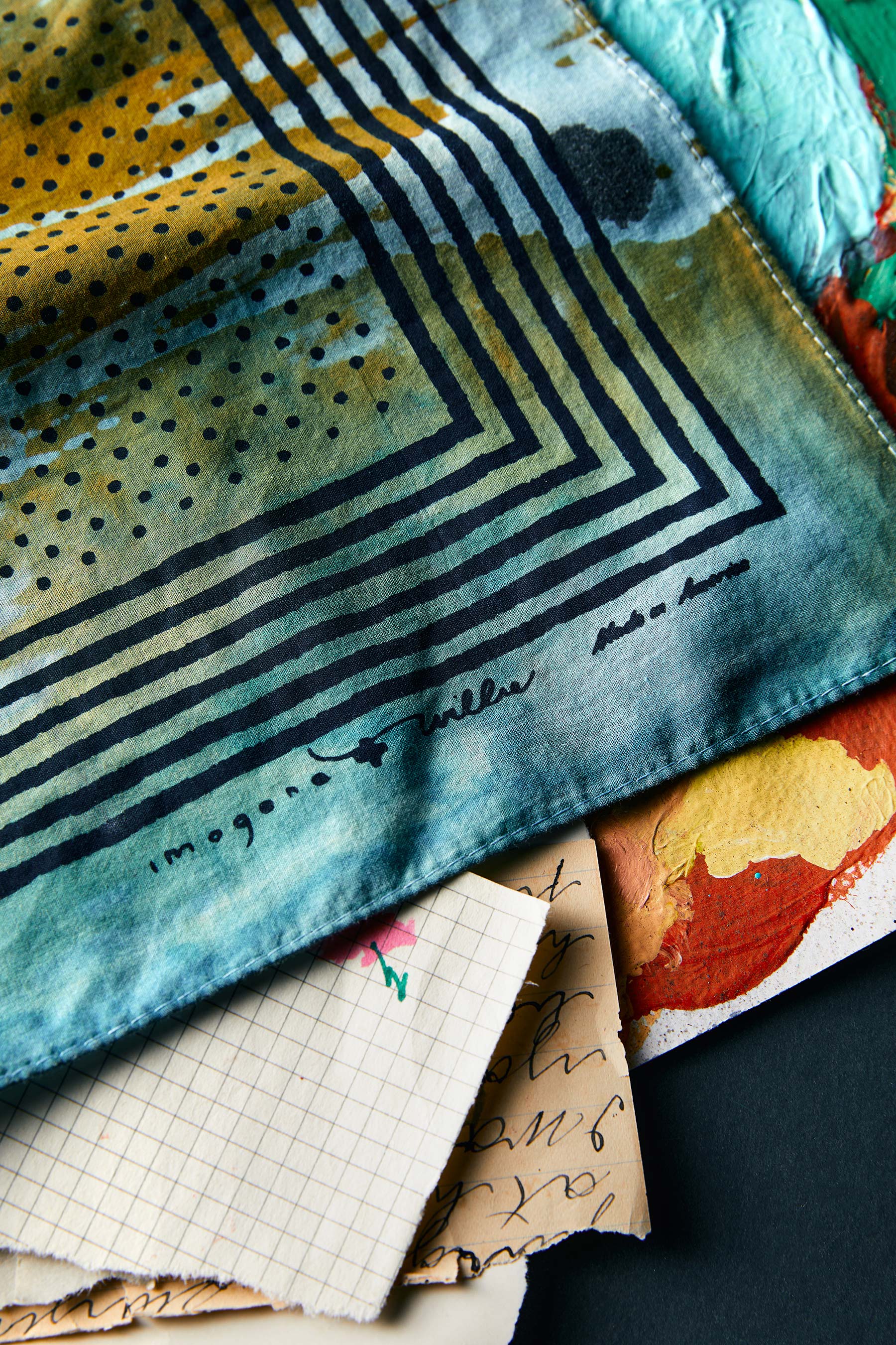 Rectangle, Textile, Sleeve, Line, Creative arts, Aqua, Font, Linens, Pattern, Denim