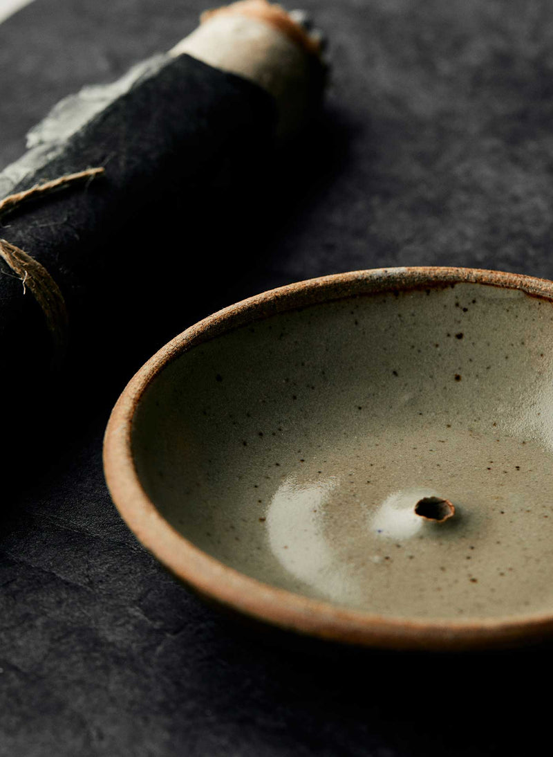 hand-thrown incense holder