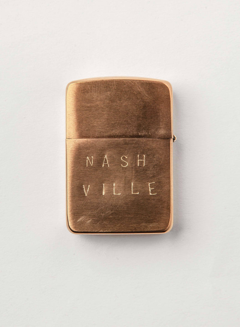 hand stamped "nashville" zippo