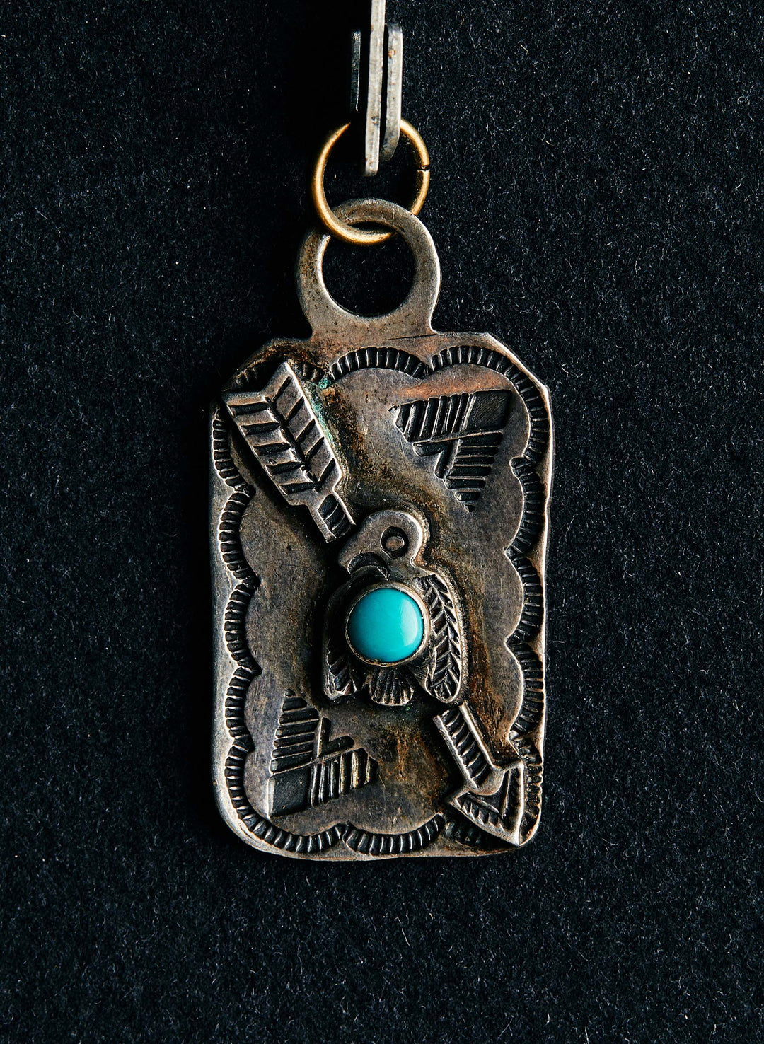 harvey-era silver thunderbird pendant