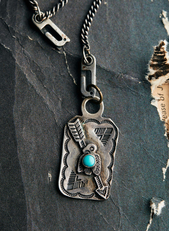 harvey-era silver thunderbird pendant