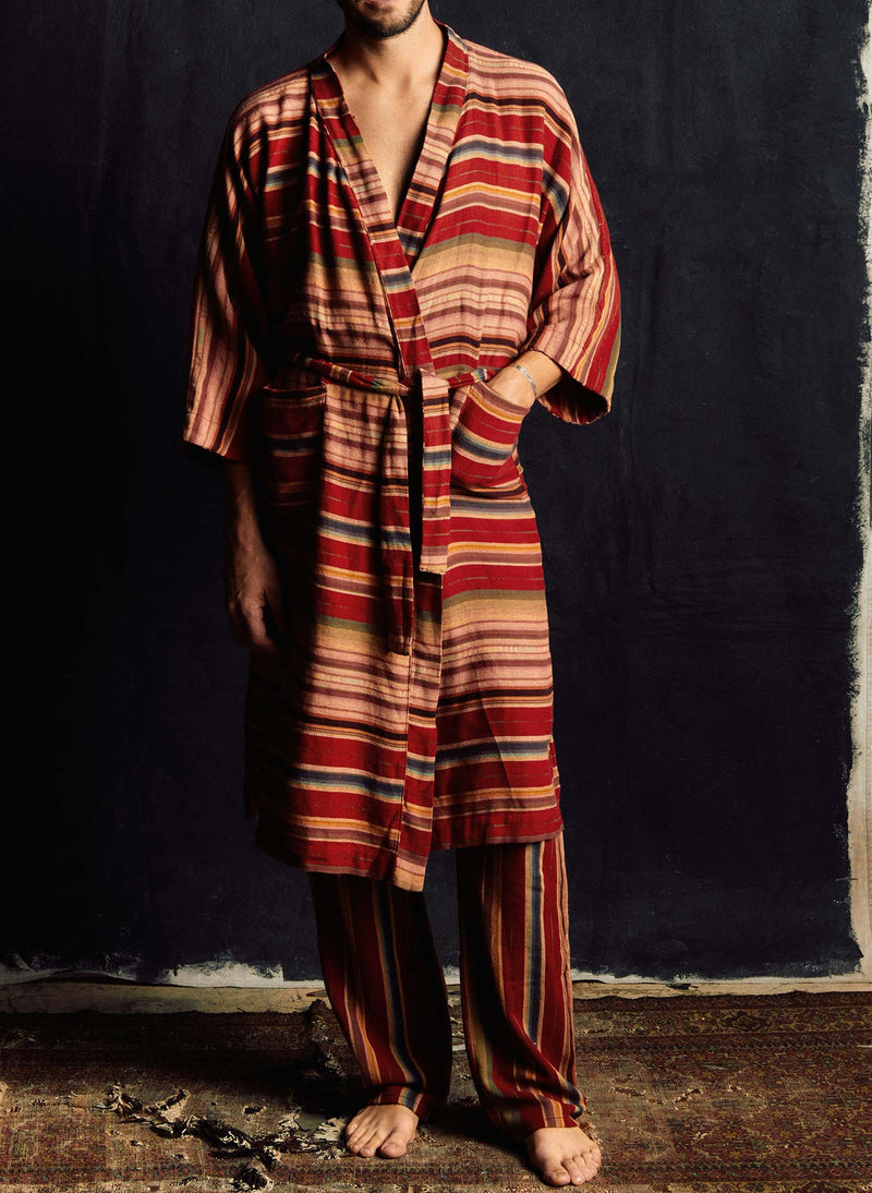 the ojai robe in coastal stripe