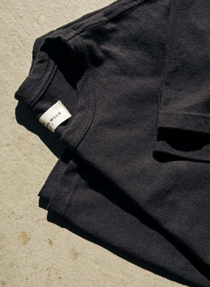 black knit midweight crew